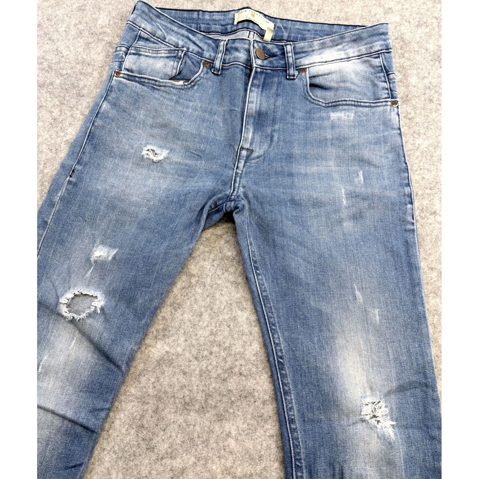 Zara Zara Man skinny jeans W30” L31” ripped distressed blue men’S pre loved Size US 30 / EU 46 - 6 Thumbnail