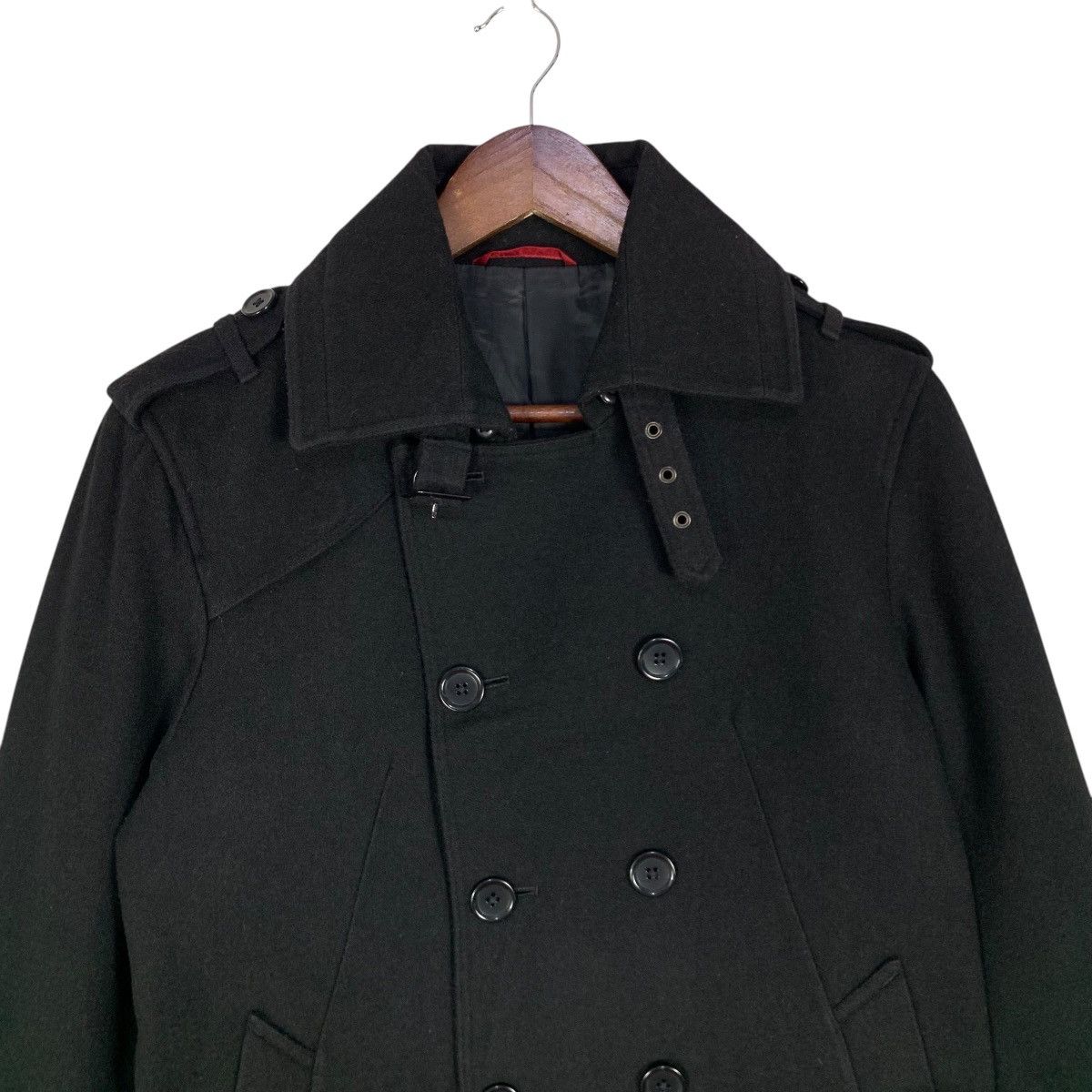 If Six Was Nine Vintage Semanticdesign Wool Short Trench Coat Black Size US S / EU 44-46 / 1 - 8 Thumbnail