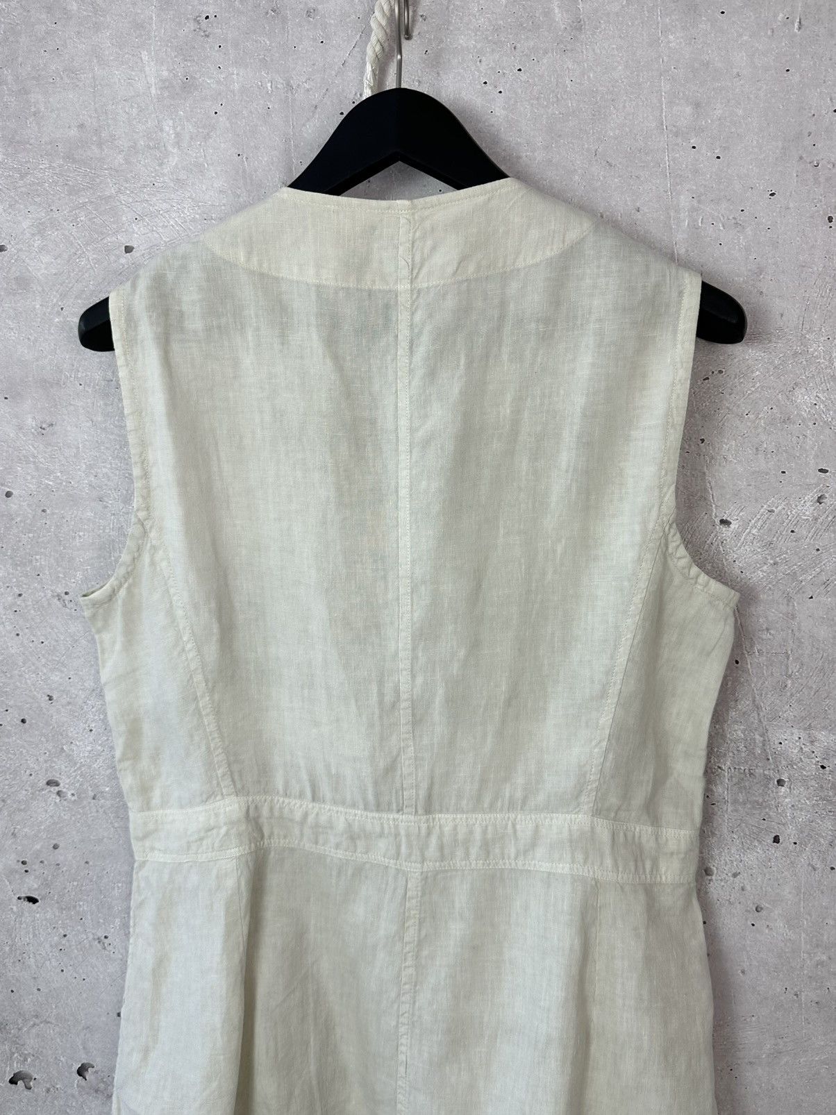 120% Lino 120% Lino Beige Sleevelessc Buttons Women’s Vest Size XL / US 12-14 / IT 48-50 - 7 Thumbnail