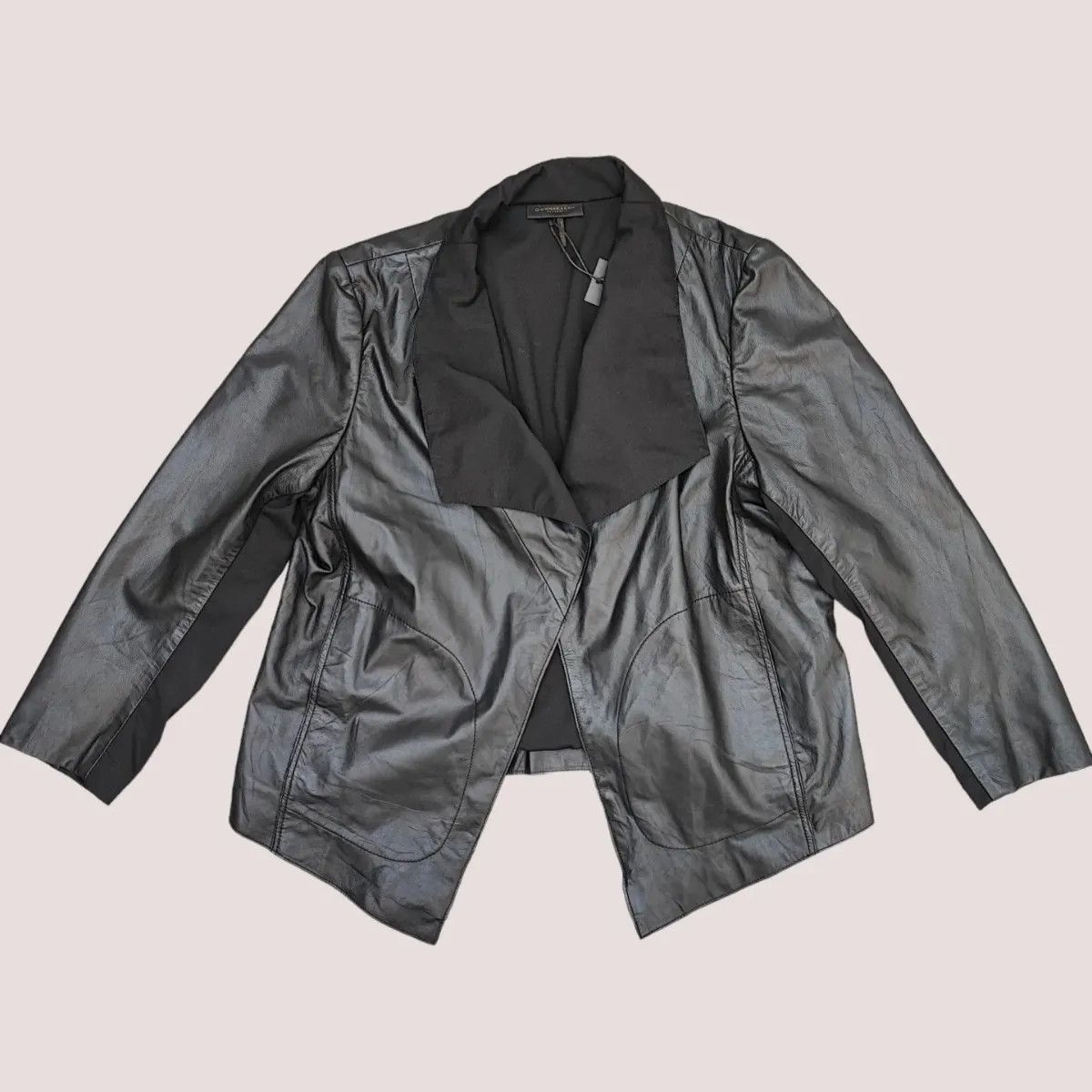 Donna Karan New York Leather Drape Blazer – FASHIONELLA