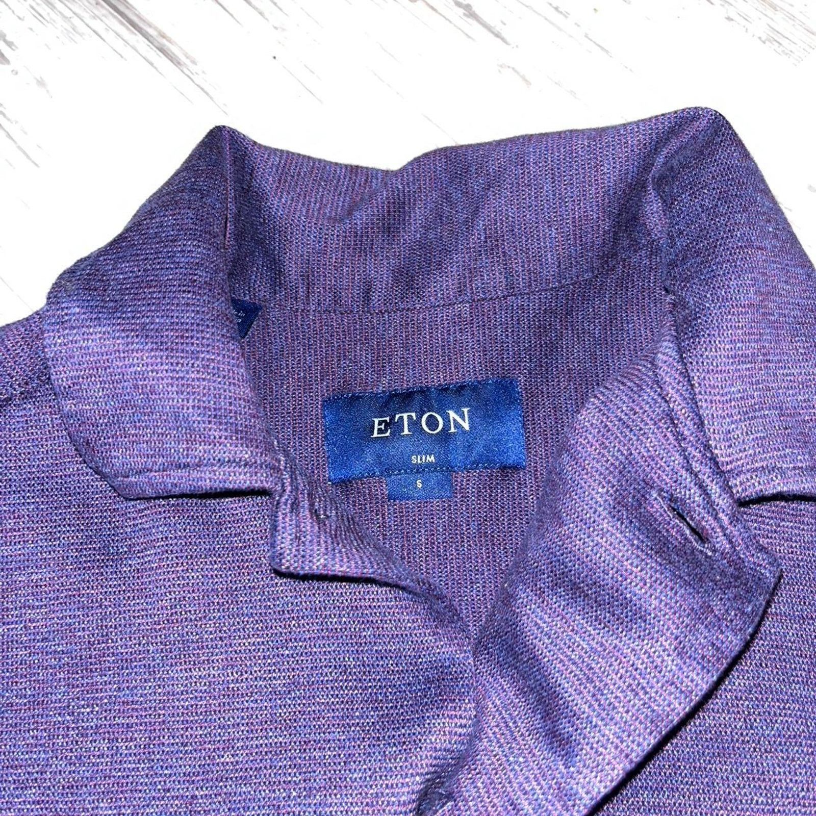 Eton Eton Small Purple Knit Men's Long Sleeve Shirt Size Small Size US S / EU 44-46 / 1 - 3 Thumbnail