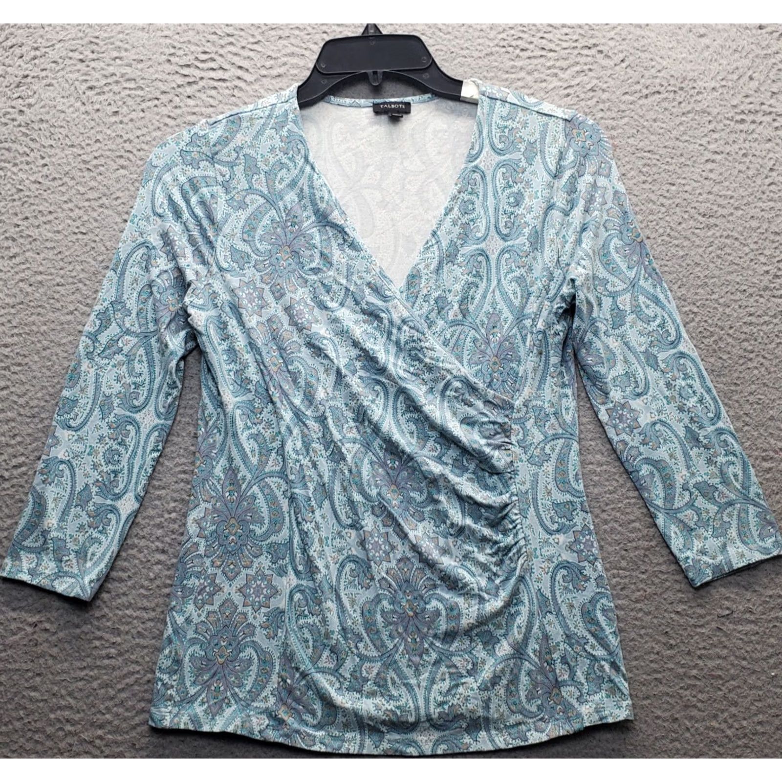 Talbots Talbots Crossover Top Womens Size S multicolor Paisley Stretch V-Neck Size S / US 4 / IT 40 - 2 Thumbnail