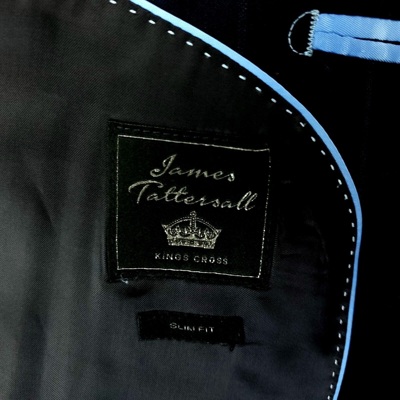 Other James Tattersall Wool Polyester 2 Button Suit Jacket 42R Blu Size 42R - 8 Thumbnail
