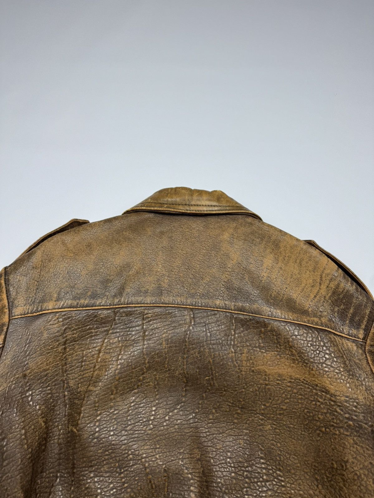 Vintage Vintage Top Gun Heavy Distressed Aviation Leather Jacket Size US L / EU 52-54 / 3 - 13 Thumbnail