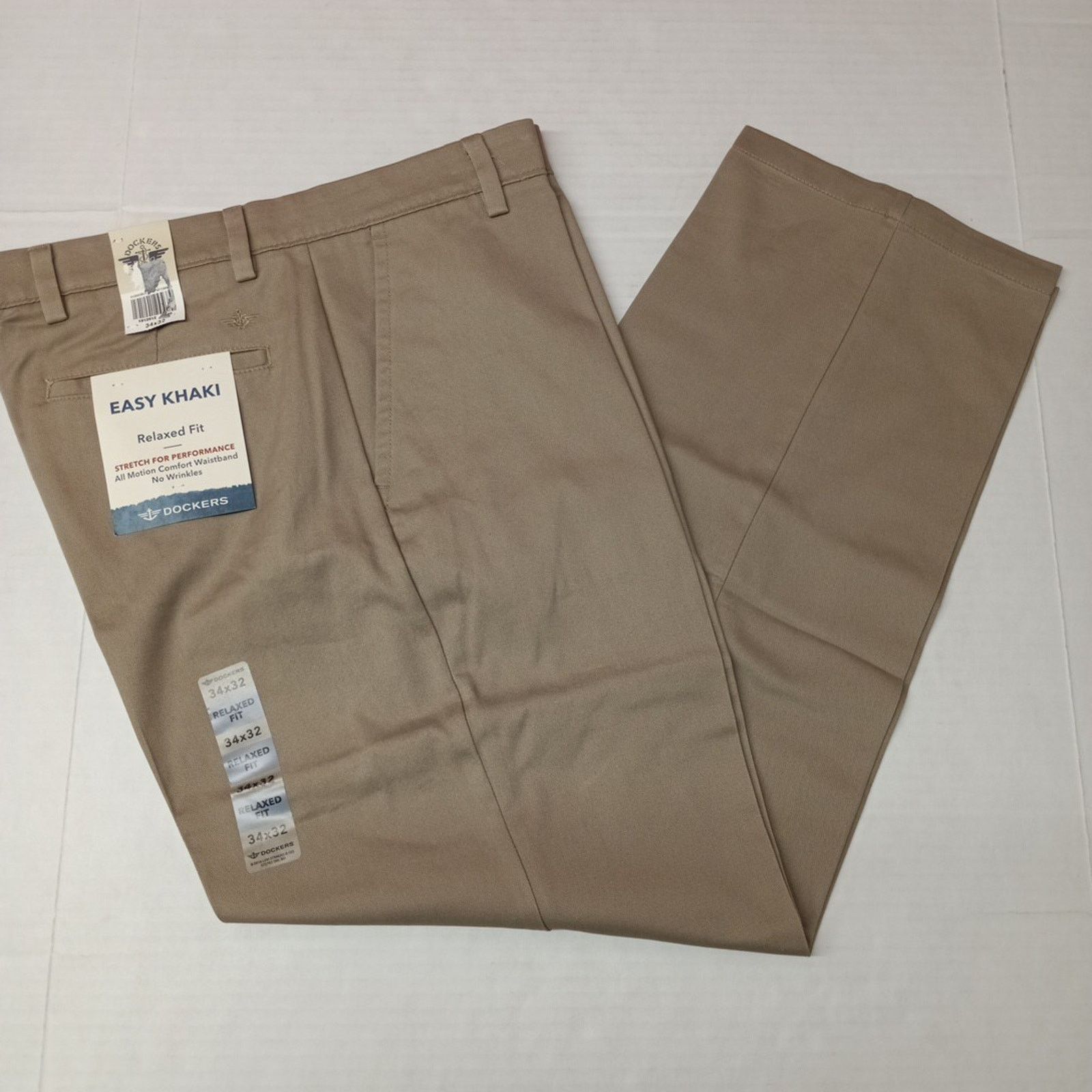 Dockers Dockers Easy Khakis Men's 34x32 Timber Wolf Relaxed Fit Size US 34 / EU 50 - 1 Thumbnail