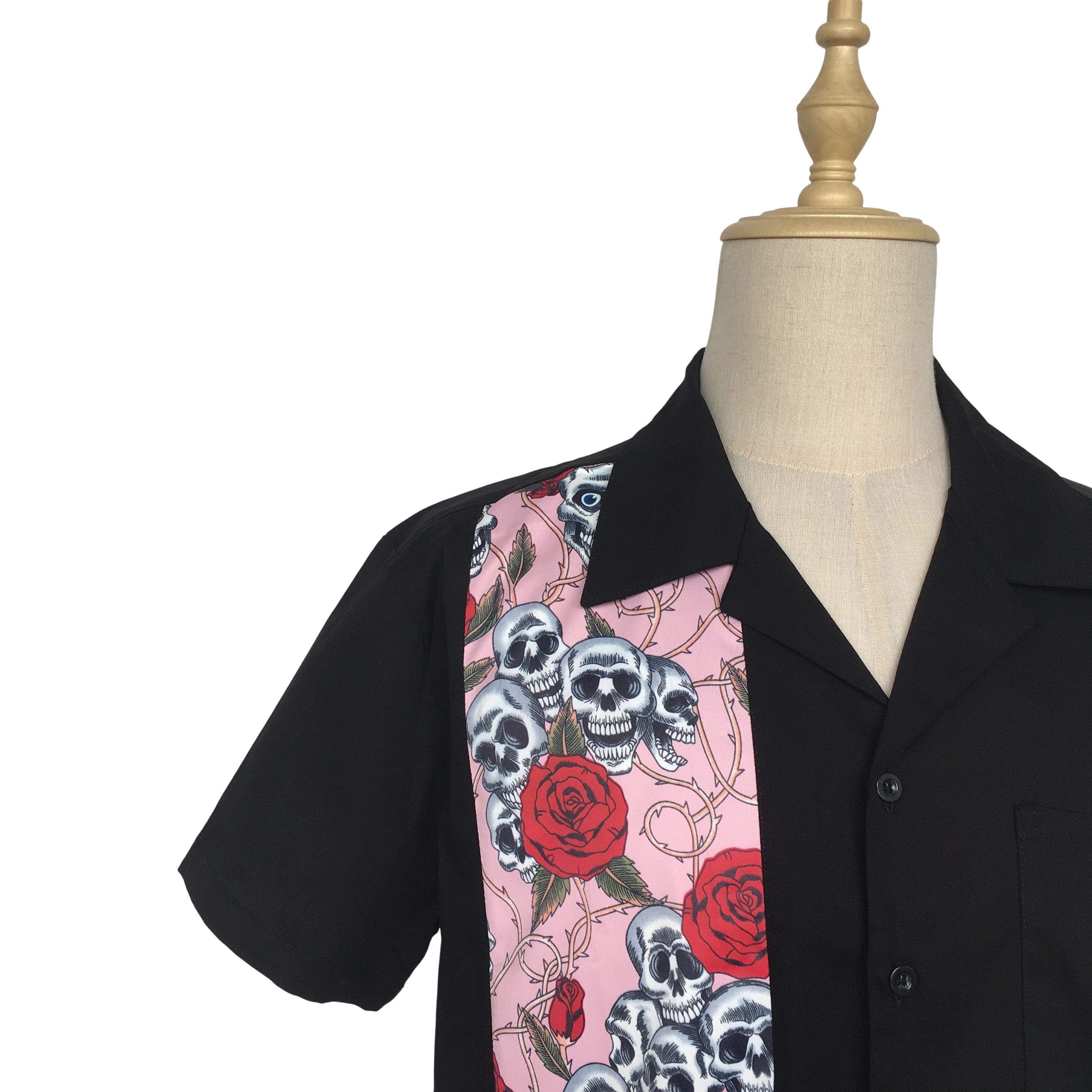 Other Short Sleeve Button Down Men Shirts Skull Pink Size US XXL / EU 58 / 5 - 5 Thumbnail