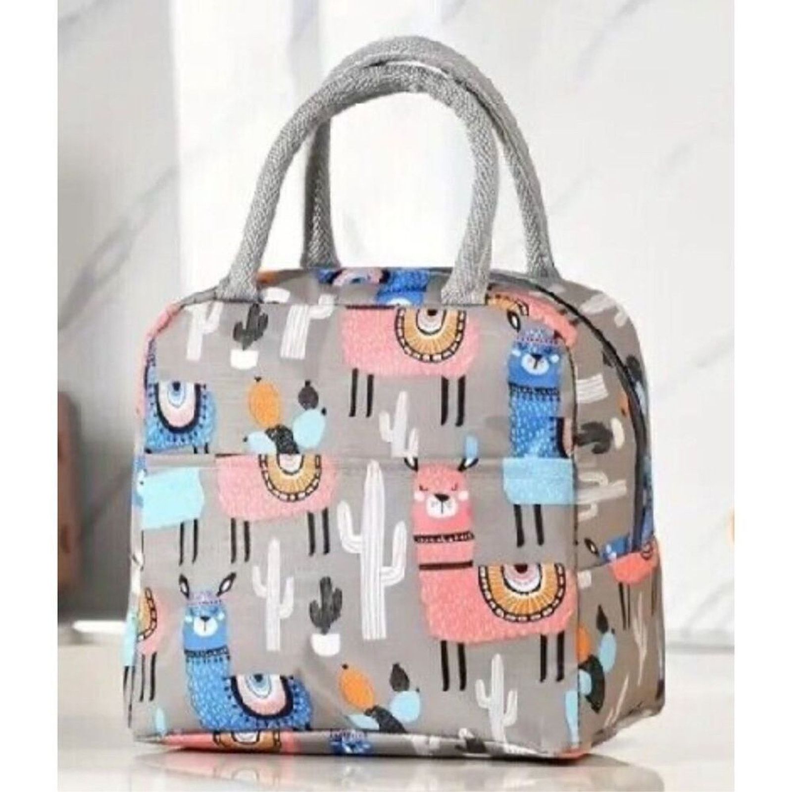 Other Cactus Llama Insulated Lunch Bag Cooler Tote Grey NWT Size ONE SIZE - 1 Thumbnail