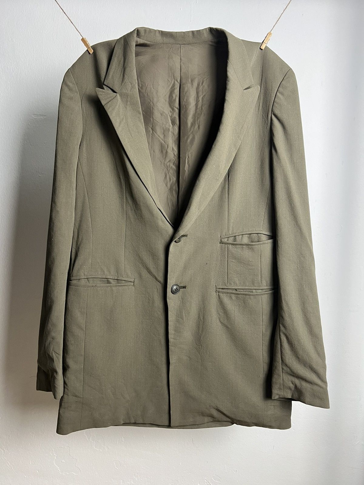 Y's × Yohji Yamamoto Vintage 1990s Y's Yohji Yamamoto Rayon Blazers 3 Pocket Size 40R - 1 Thumbnail
