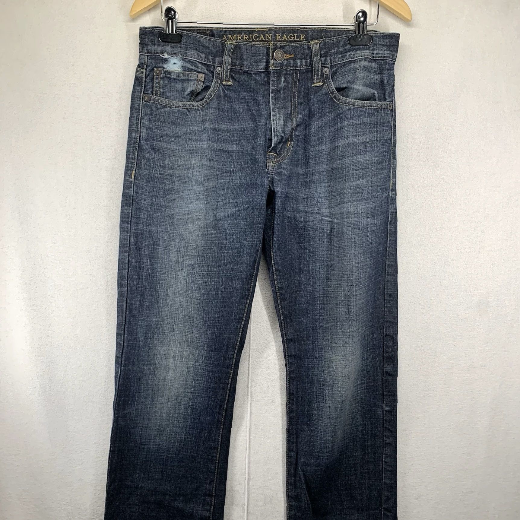 American Eagle Outfitters VINTAGE American Eagle Outfitters Jeans Men Dark Denim 30x34 Slim Fit Straight Rise 5-Pocket Size US 30 / EU 46 - 7 Thumbnail