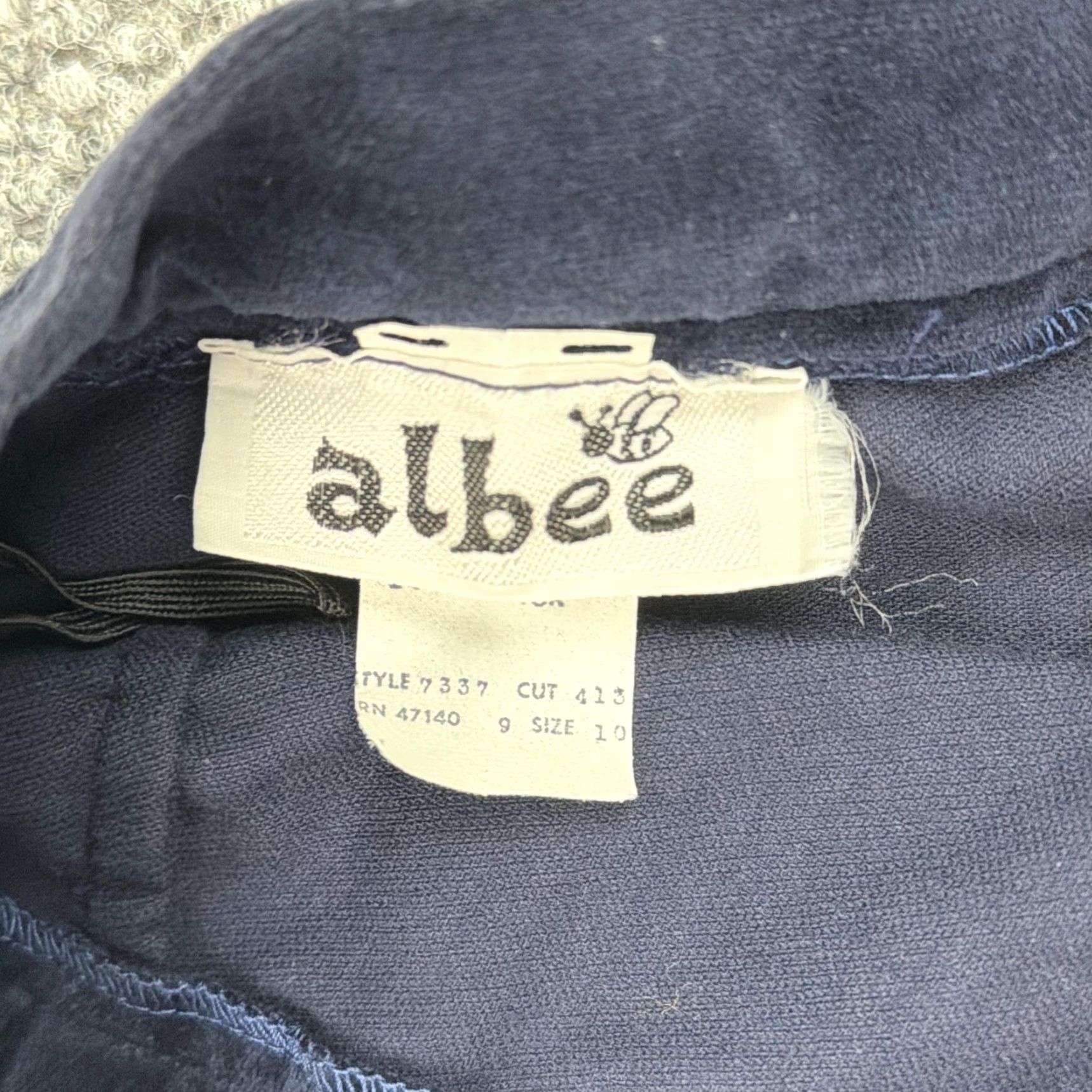 Velvet VINTAGE Albee Skirt Womens Blue Velvet Midi Side Slit 100% Cotton High Waist 10 Size 32" / US 10 / IT 46 - 6 Thumbnail