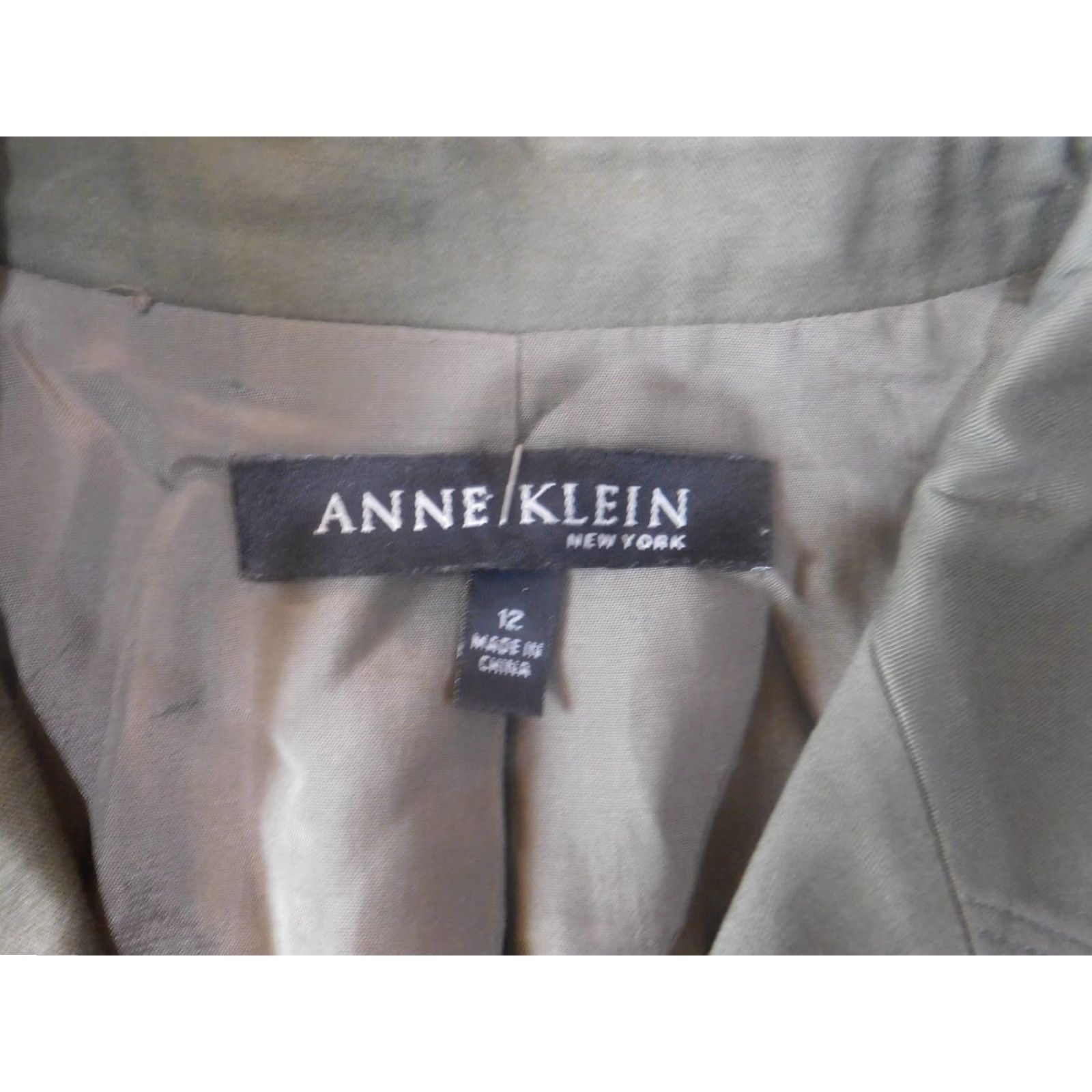 Anne Klein Anne Klein Womens Jacket 12 Green Trench Coat Button Classic Stretch Knit Embroidered Zip? No Size XL / US 12-14 / IT 48-50 - 5 Thumbnail