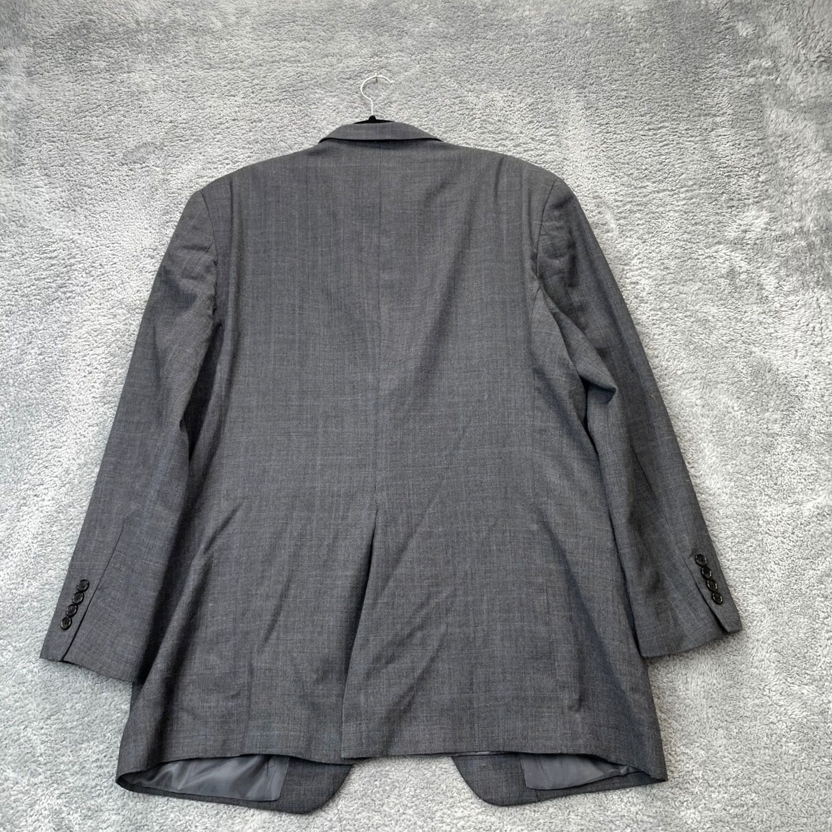 Ralph Lauren VINTAGE Lauren Ralph Lauren Blazer Mens Large Gray Plaid 90s Classic Notch Lapel Single-Breasted Two-Button Front Coat Jacket Crew Size 42R - 2 Thumbnail