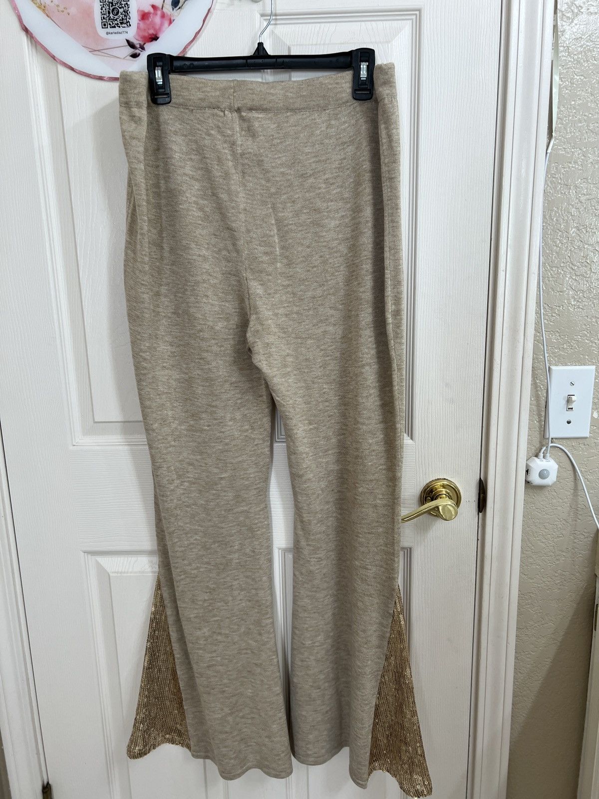 Christian Siriano Christian Siriano Beige wide leg pants with sequin size XL Size 36" / US 14 / IT 50 - 3 Thumbnail