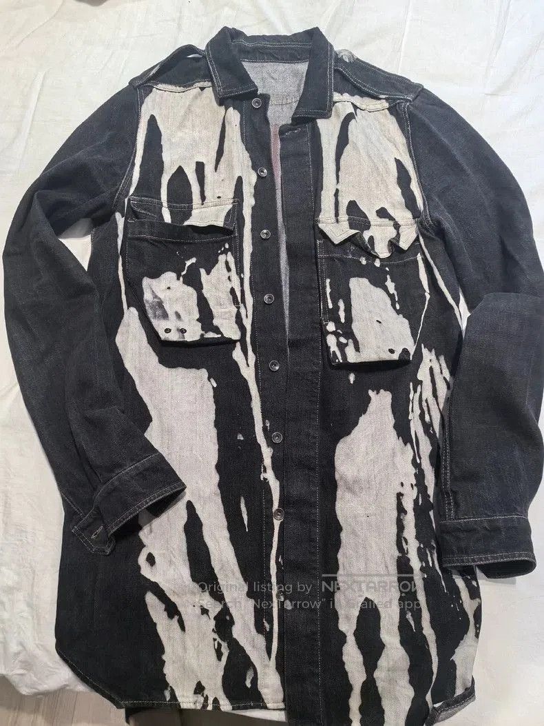 Rick Owens Drkshdw Rick Owens DRKSHDW Ink Splatter Denim Jacket. Size US L / EU 52-54 / 3 - 1 Thumbnail