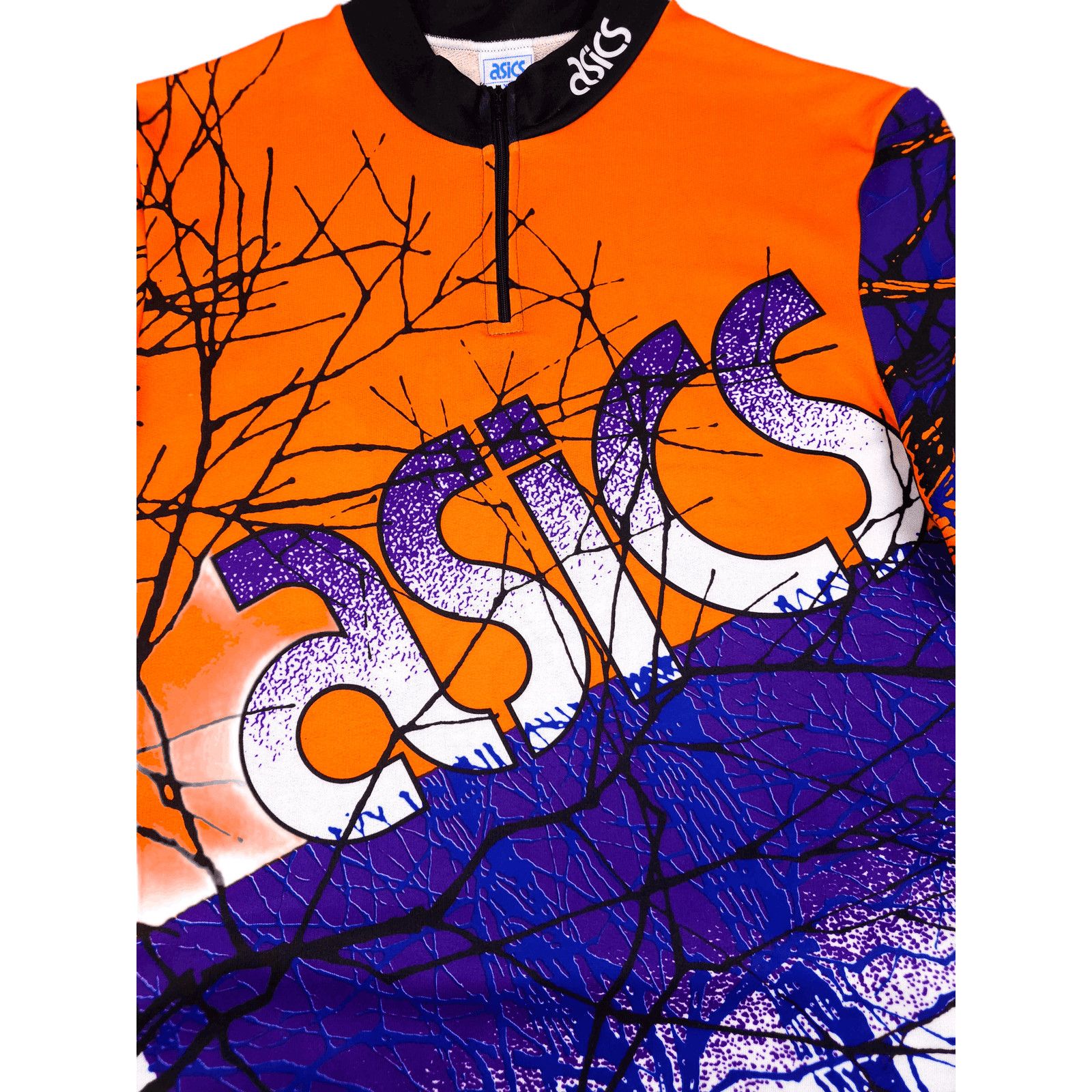 Asics × Vintage 💎 Streetwear Cycling T-shirt Shirt Orange Blue Sport XL Y2K Size US XL / EU 56 / 4 - 3 Thumbnail