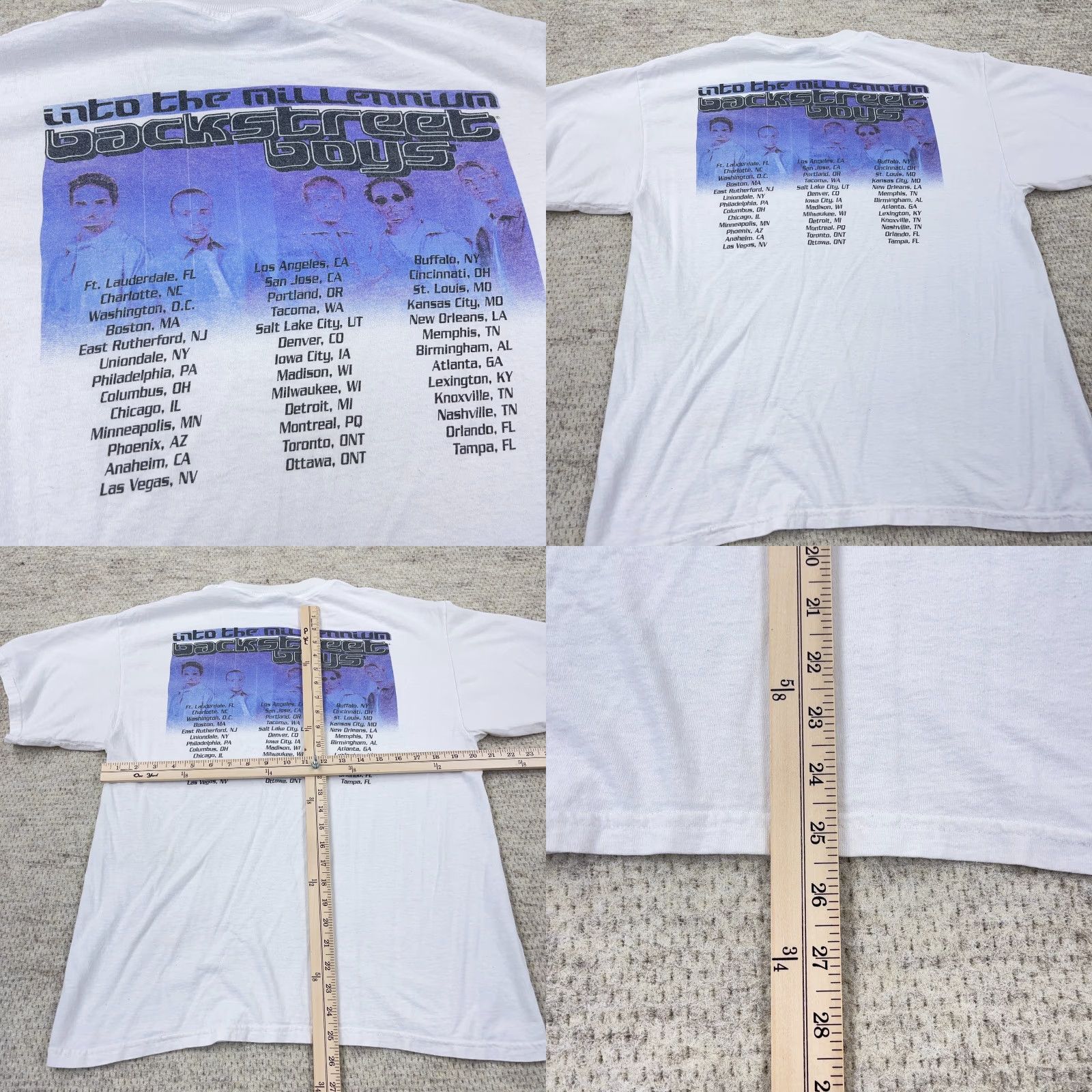 Tultex VINTAGE Backstreet Boys Shirt Men Large White Tultex Logo Graphic Print Band Tee Millennium Y2K Size US L / EU 52-54 / 3 - 9 Thumbnail