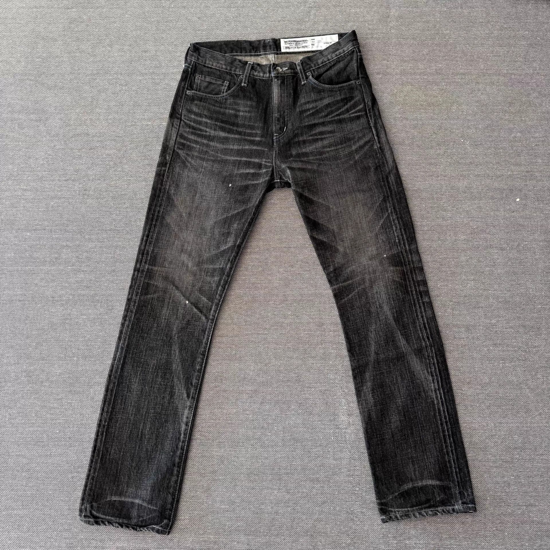 Neighborhood Neighborhood 14AW Slim Straight Black Distressed Denim Size US 32 / EU 48 - 2 Thumbnail