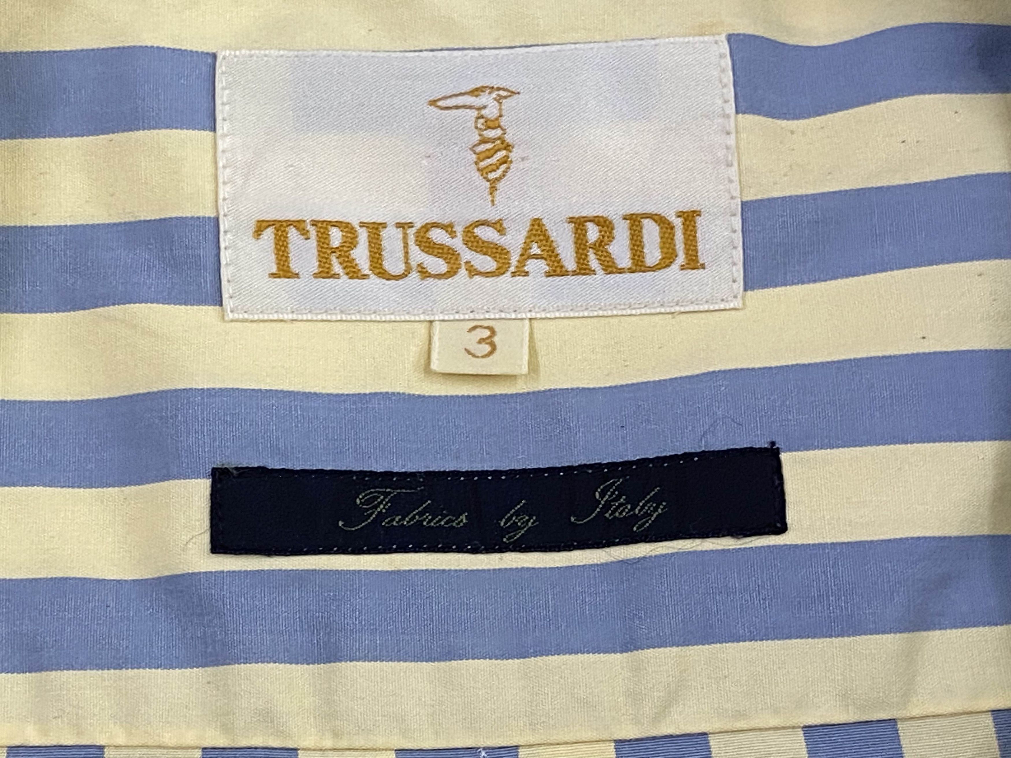 Trussardi Vintage Trussardi Striped Shirt 90s Italian Cotton Workers Size S / US 4 / IT 40 - 8 Thumbnail