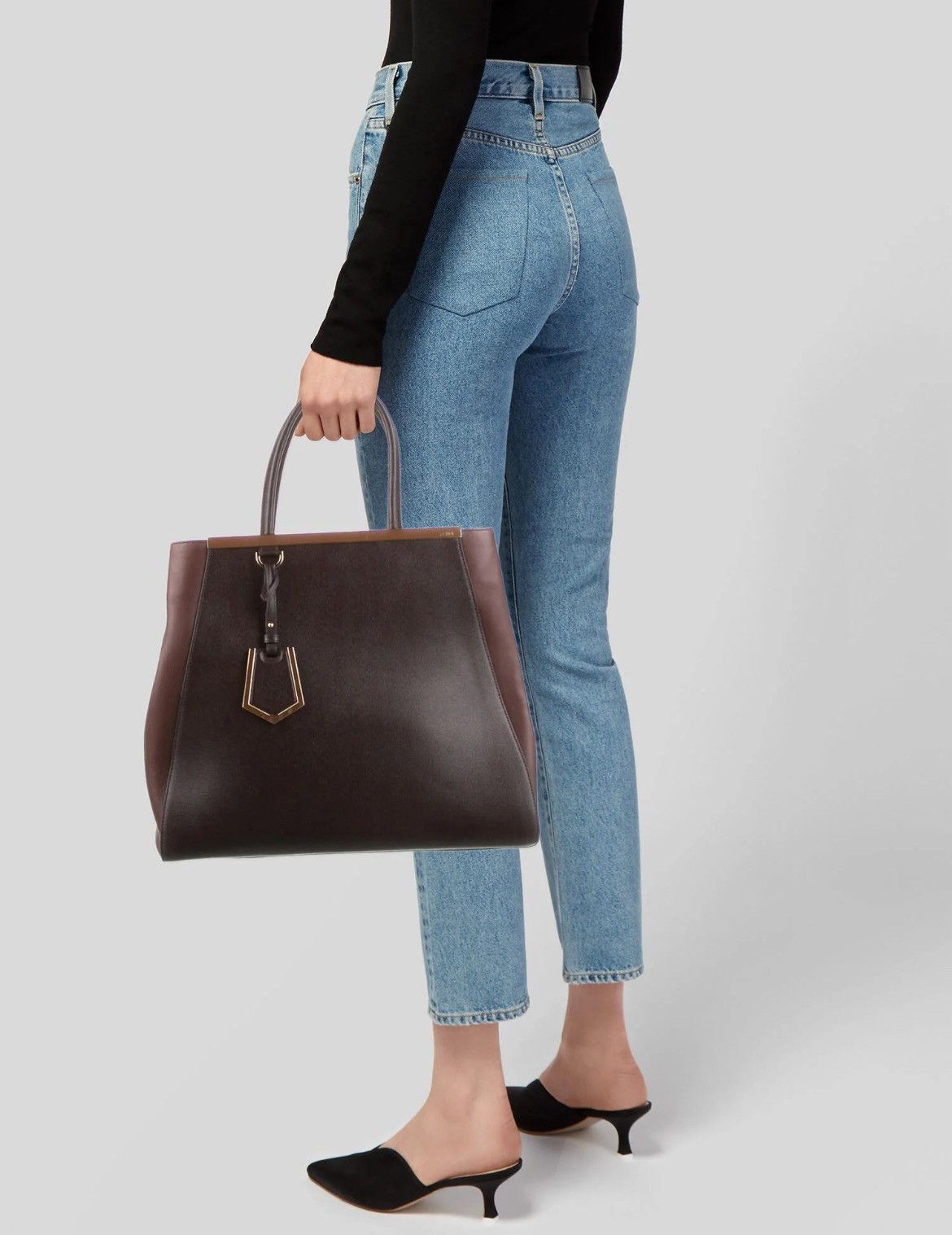 Fendi Fendi 2 Jours Large Brown Shopper Tote Bag Size ONE SIZE - 18 Thumbnail