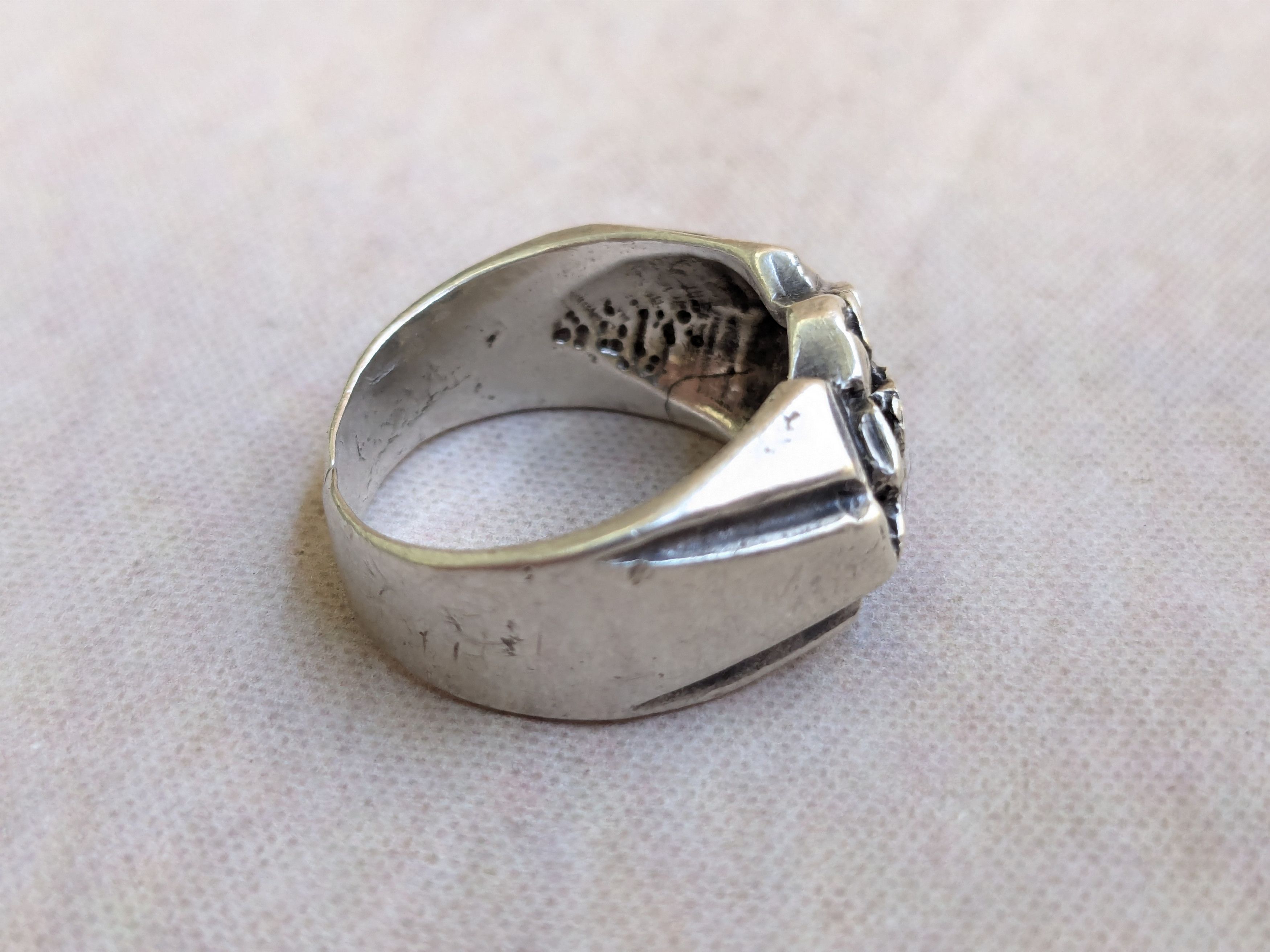Jewelry Vintage Sterling Silver Nugget Ring 9 Brutalist Size ONE SIZE - 7 Thumbnail