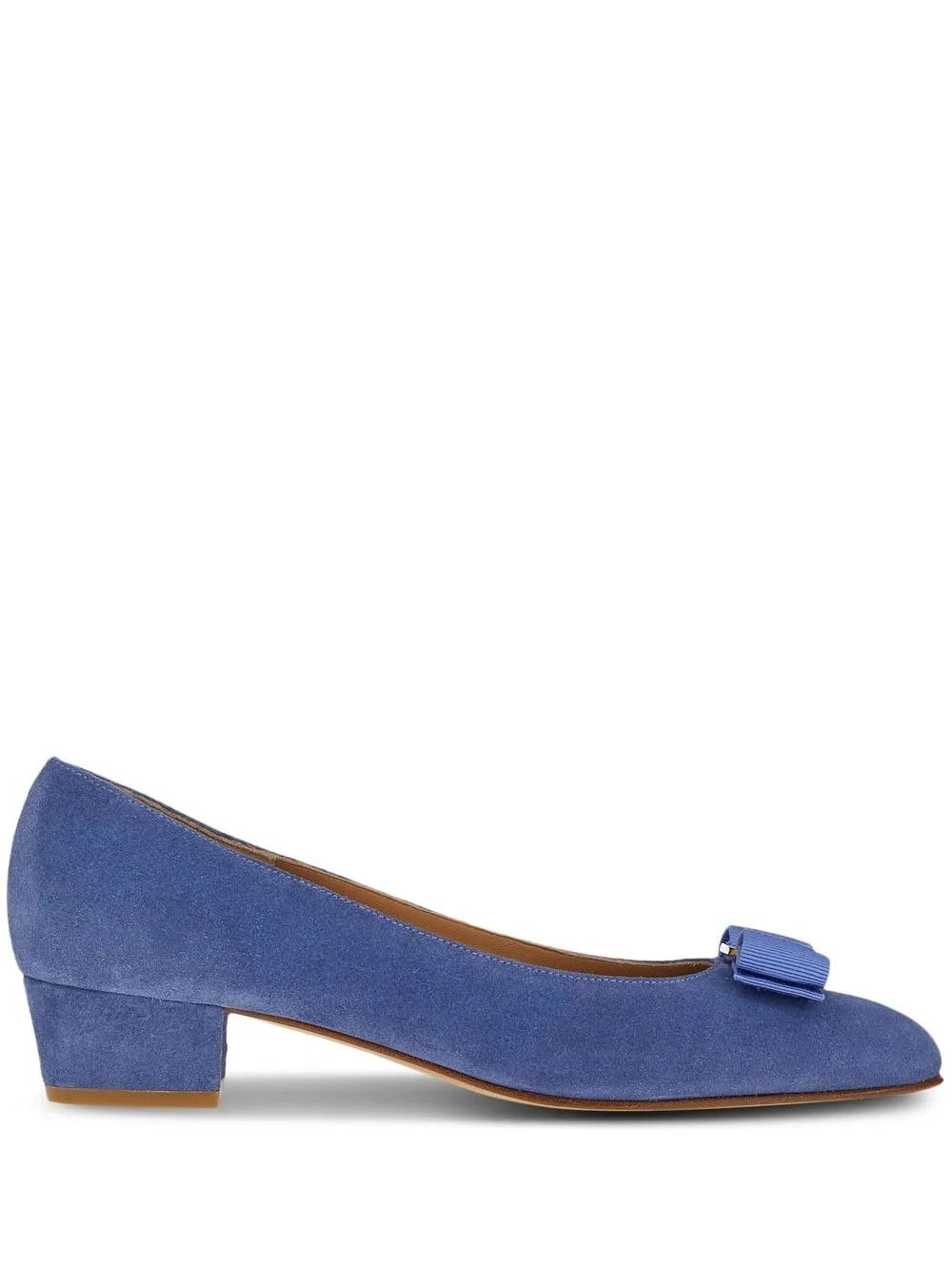 Salvatore Ferragamo o1y0426 Block Heel Pumps in Blue Size US 5 / IT 35 - 1 Thumbnail