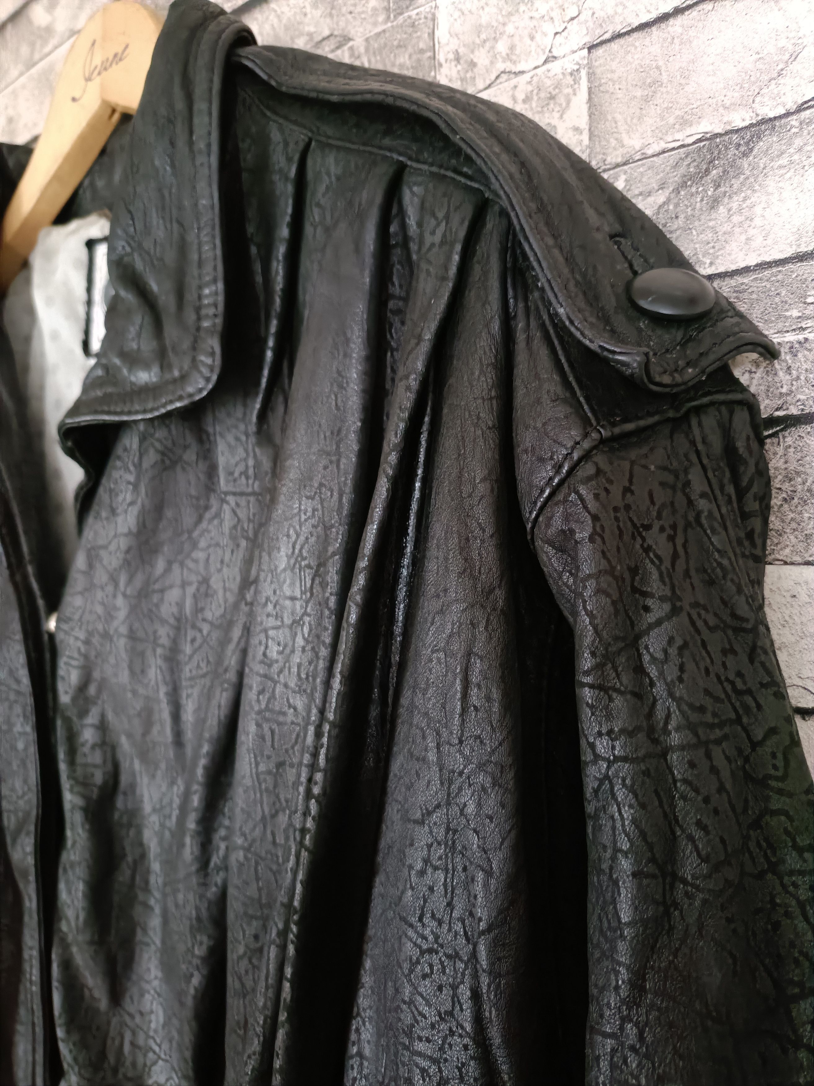 Vintage Vintage baraffin oversized batwing leather jacket Size S / US 4 / IT 40 - 2 Thumbnail