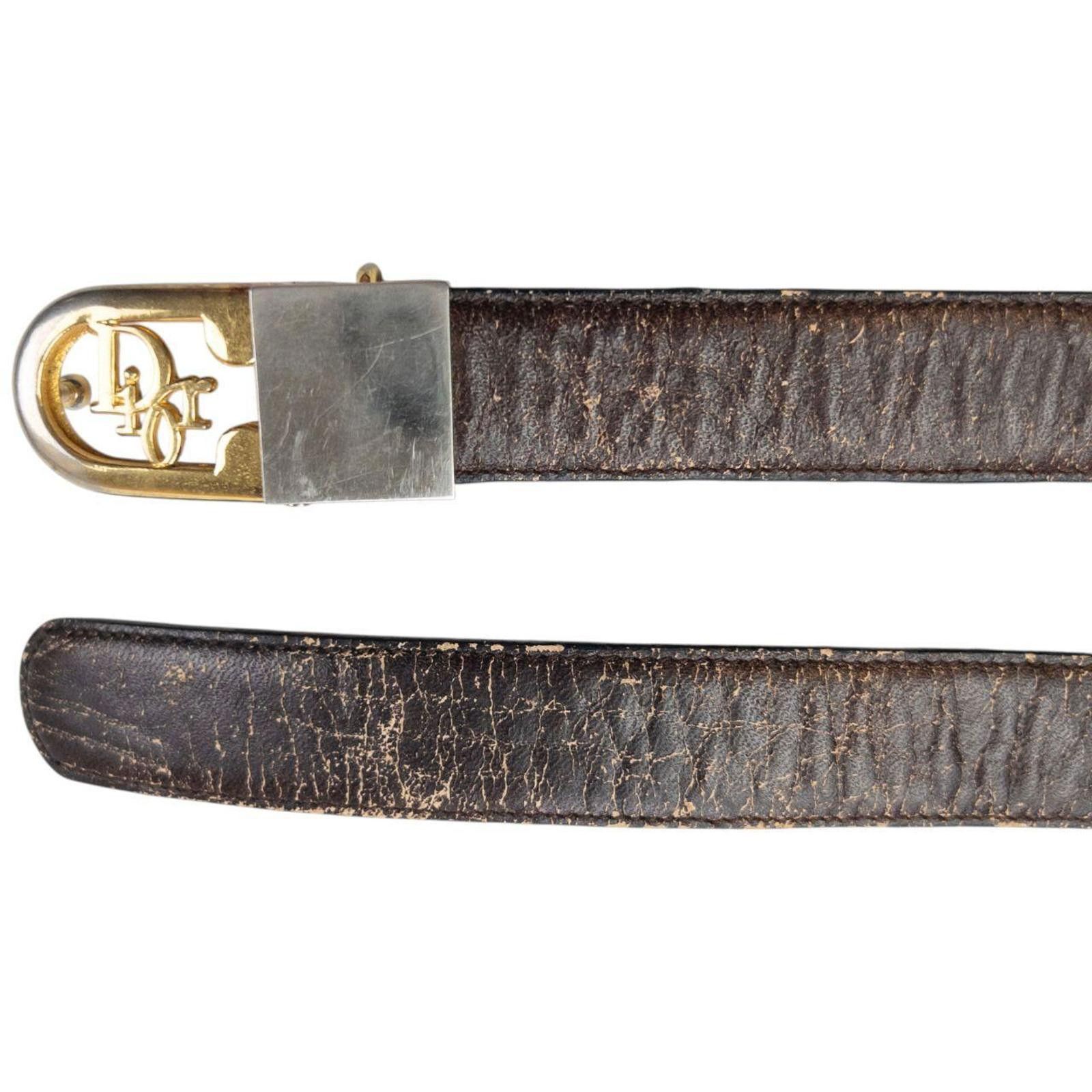 Dior Vintage 80s Dior Leather Belt Size W23 Size ONE SIZE - 4 Thumbnail