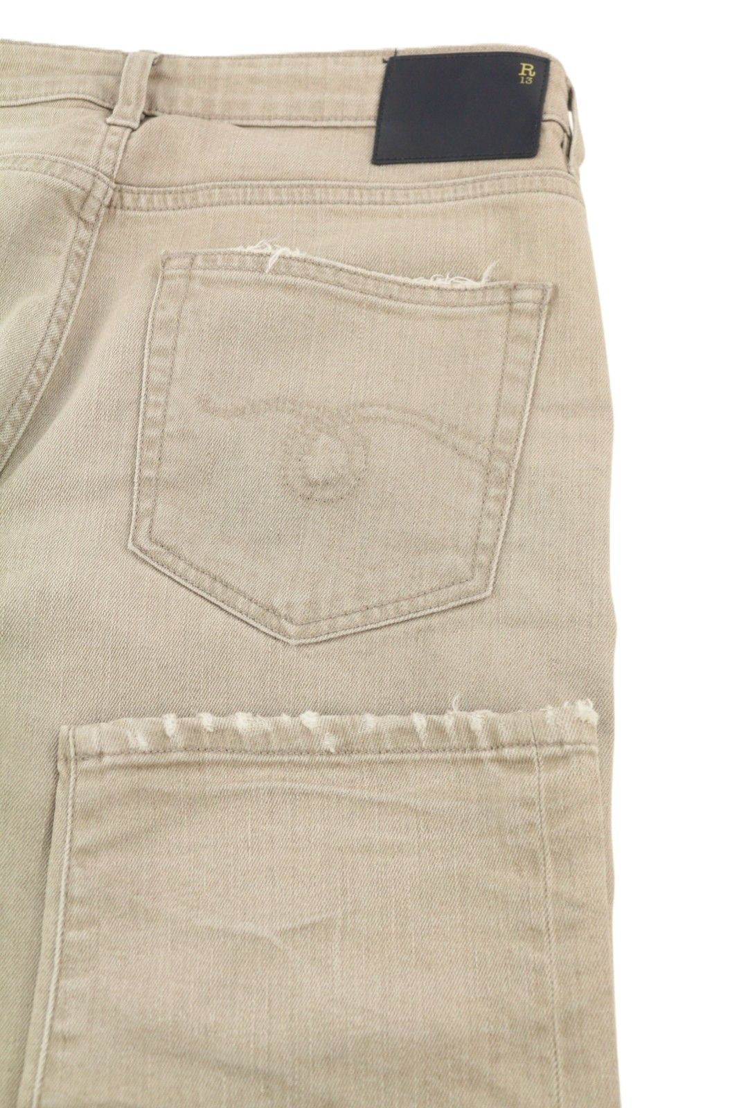 R13 BOY STRAIGHT 27 Sand Stretch Ankle Cropped Brown 85784 Size 27" / US 4 / IT 40 - 6 Thumbnail