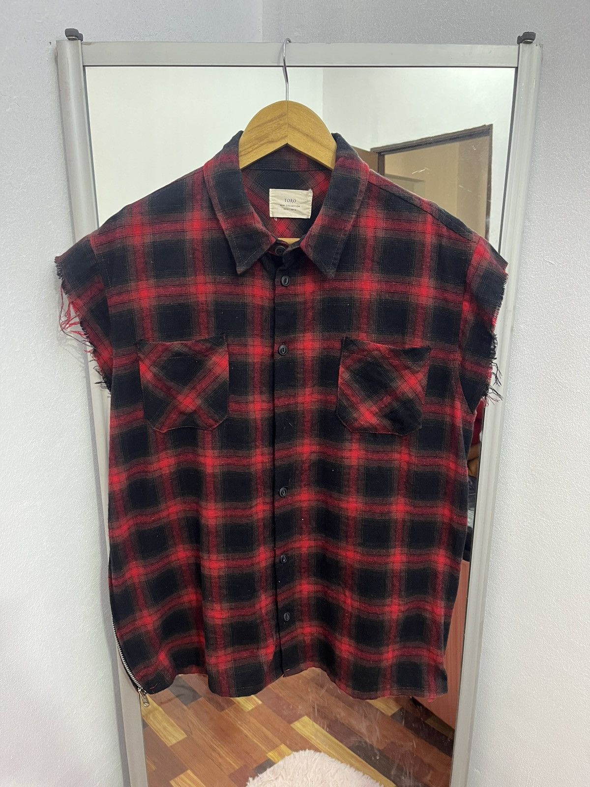 Japanese Brand Toro Bondage Flannel Sleeveless Riri Zip Punk Grunge Size US M / EU 48-50 / 2 - 1 Thumbnail