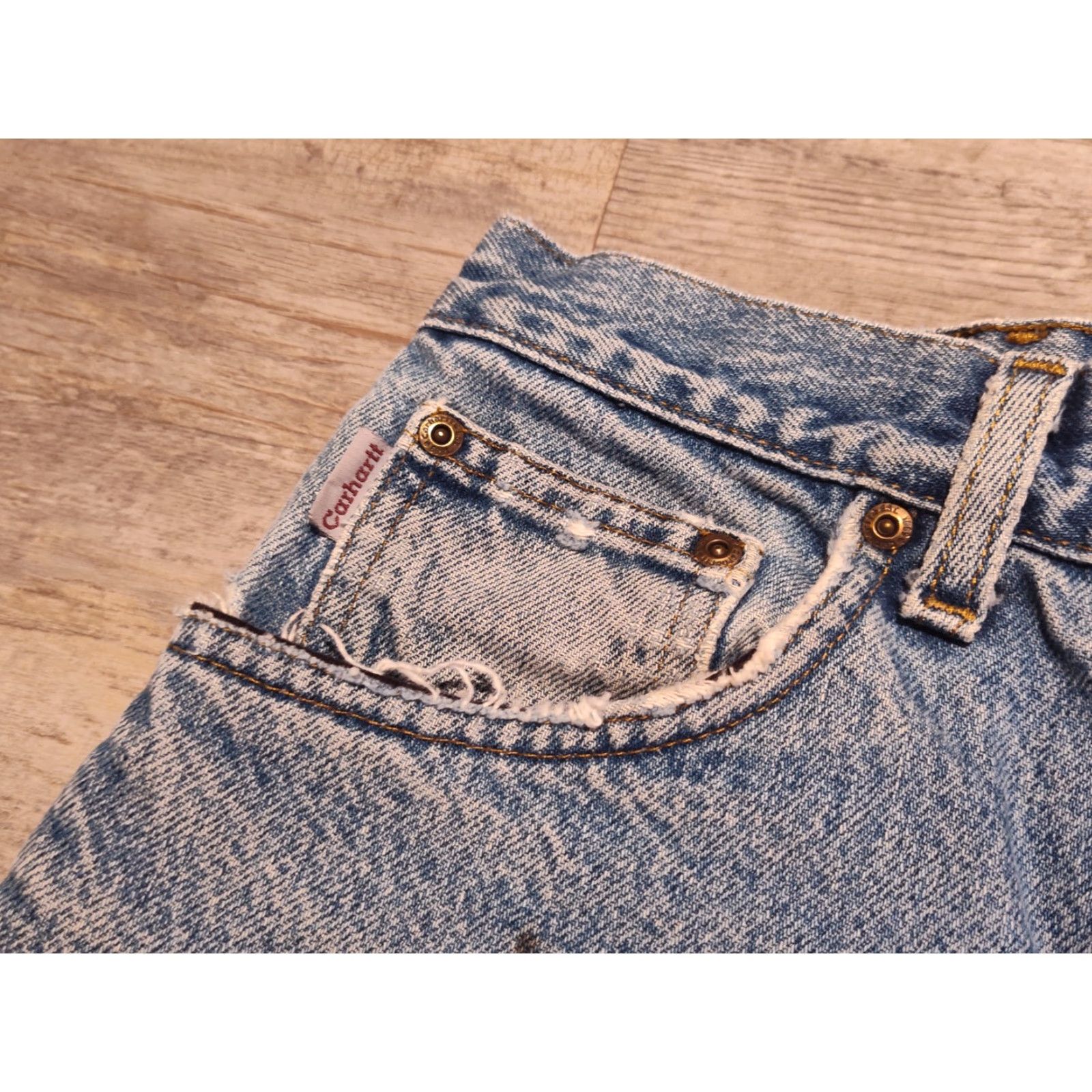 Carhartt Vintage Carhartt B155 DST Jeans 38x32 Men Relaxed Fit Flannel Lined Workwear Black Denim 90s Size US 38 / EU 54 - 7 Thumbnail
