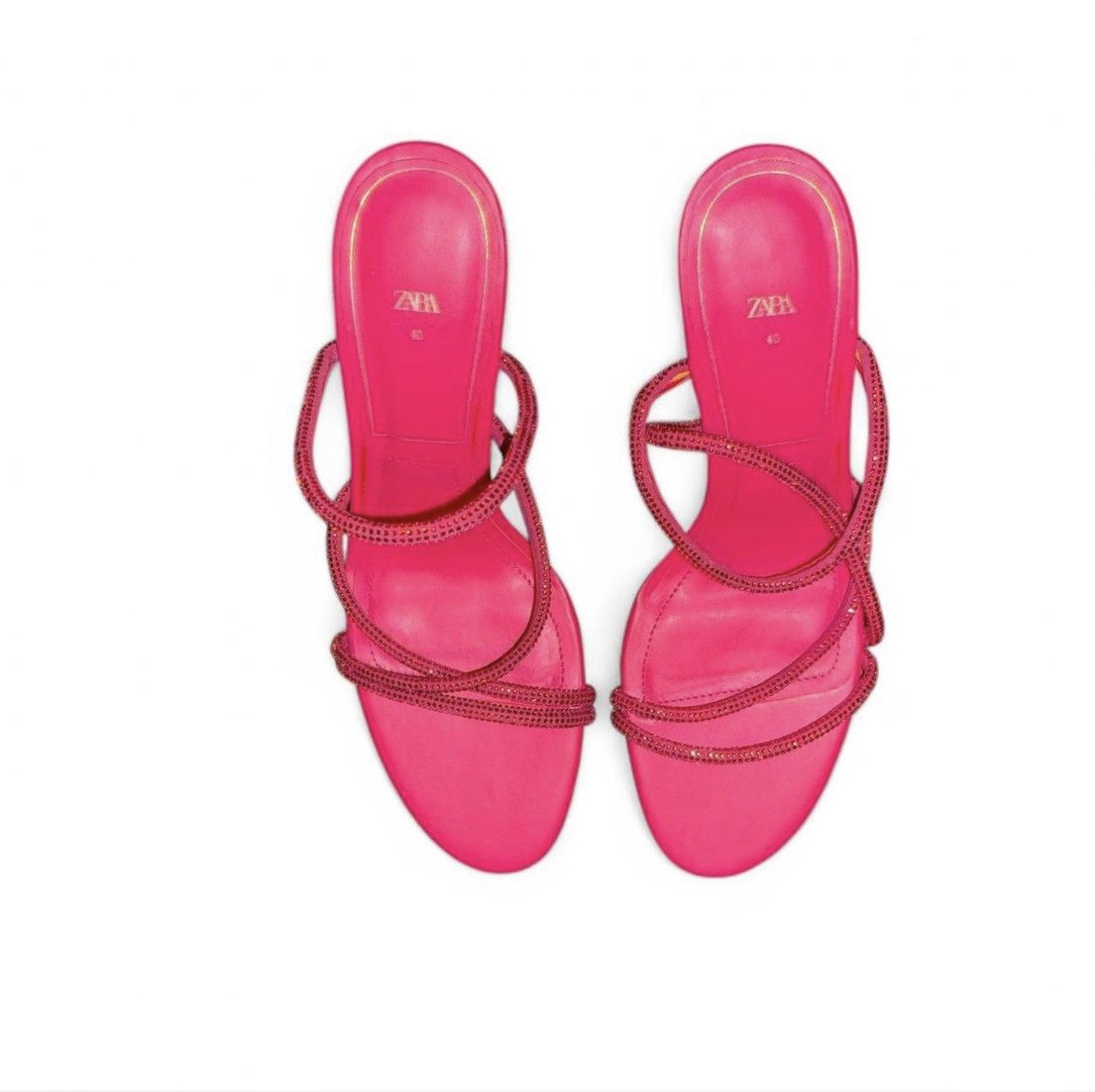 Zara Pink Strappy Heels Size US 9 / IT 39 - 4 Thumbnail