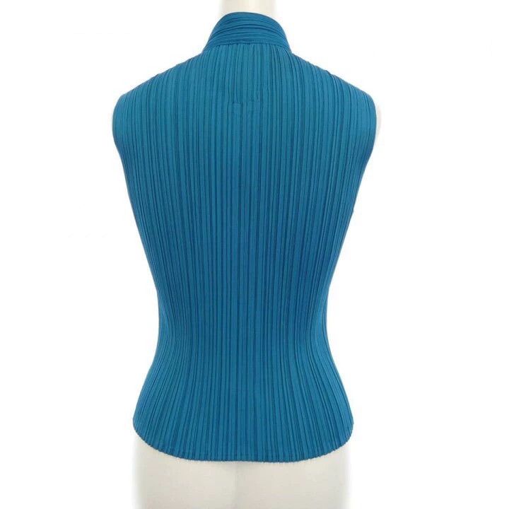 Issey Miyake Issey Miyake Blue pleated vest Size L / US 10 / IT 46 - 2 Thumbnail