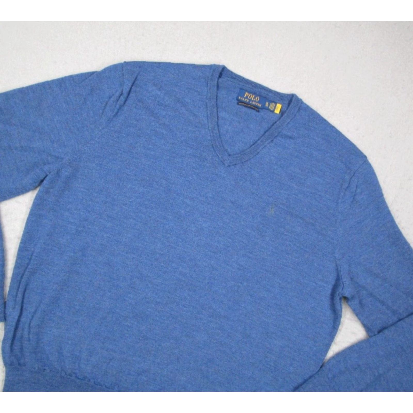Polo Ralph Lauren VINTAGE Polo Ralph Lauren Sweater Pullover Mens XL Blue Wool Knit V-Neck Casual Size US XL / EU 56 / 4 - 2 Thumbnail