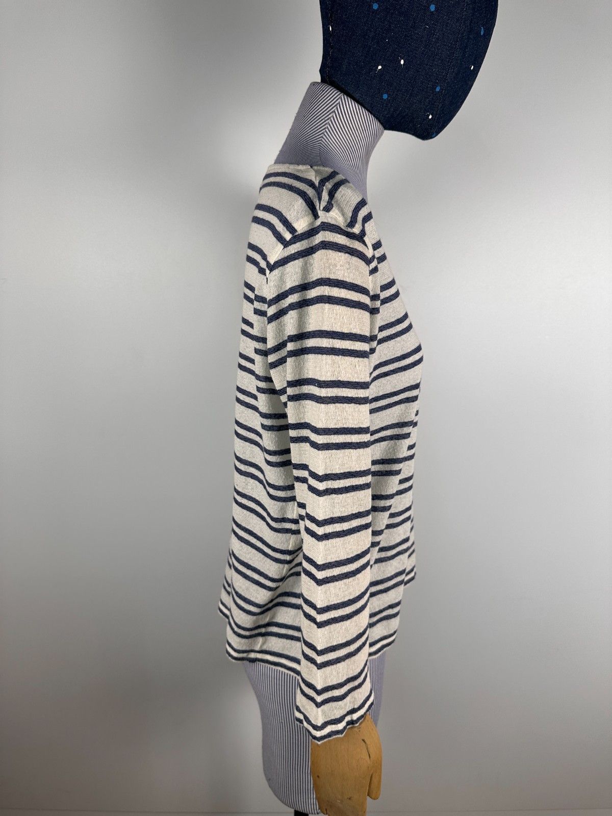 A.P.C. Women's A.P.C. Striped Linen Long Sleeve T-Shirt Size L Size L / US 10 / IT 46 - 6 Thumbnail