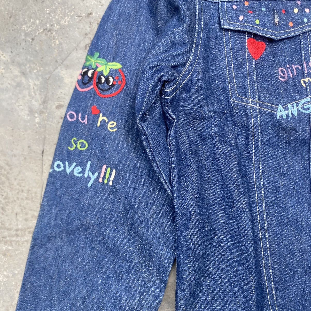 90s Angel Blue Embroidered Denim Jacket