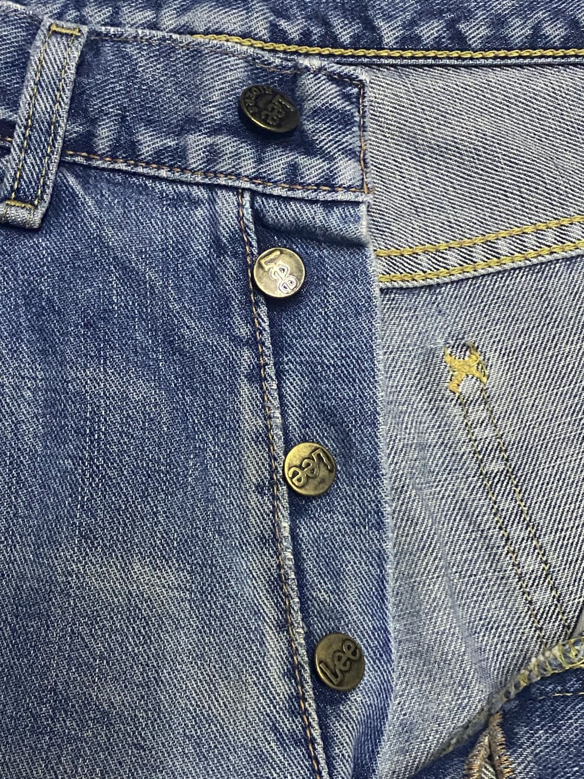 Vintage Vintage Lee Riders Half Selvedge Grunge Repair Baggy Jeans Size US 30 / EU 46 - 9 Thumbnail