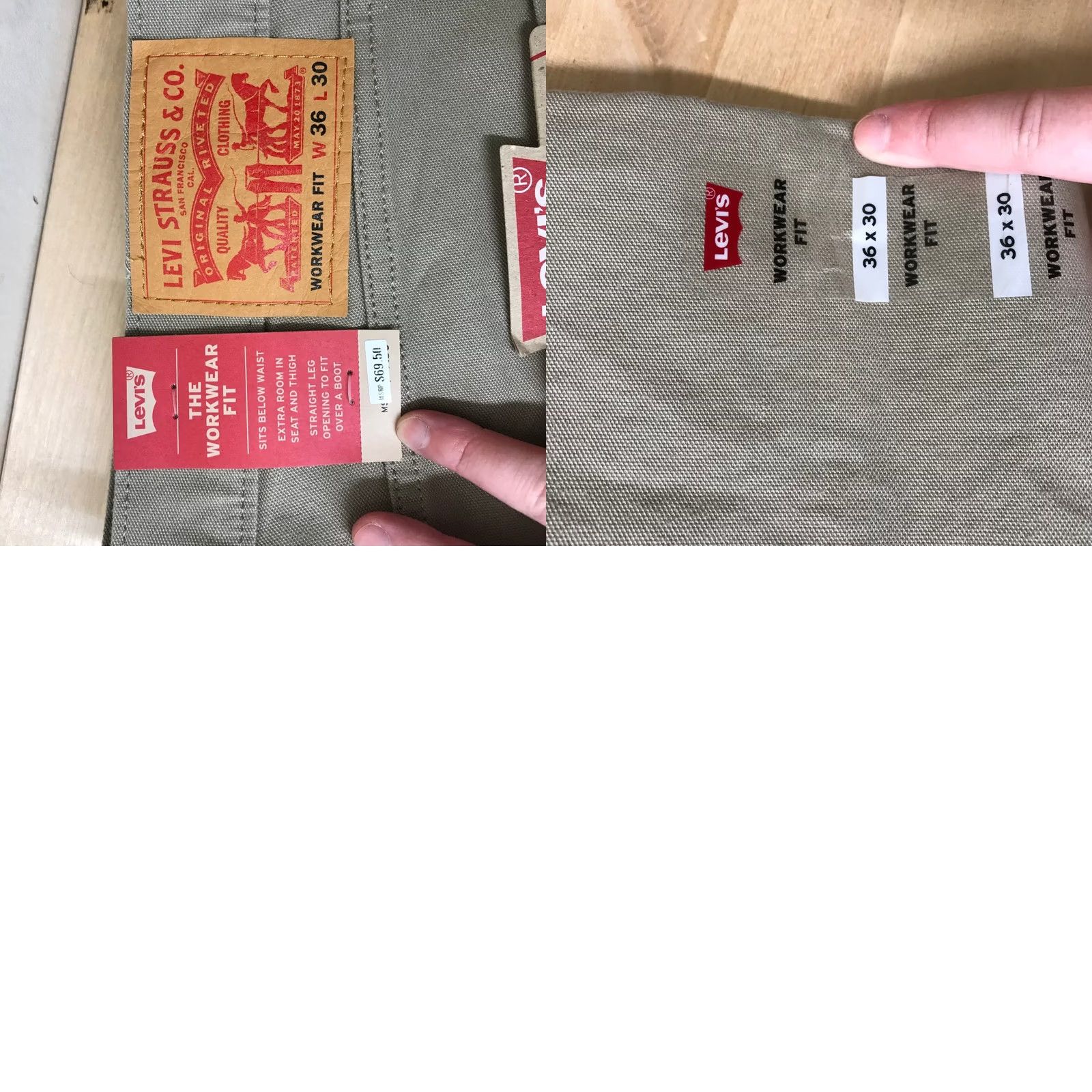 Vintage VINTAGE Levi Strauss Workwear Pants Men 36x30 Beige Khaki Cotton Blend Comfort Slim Straight Leg Mens Size US 36 / EU 52 - 9 Thumbnail