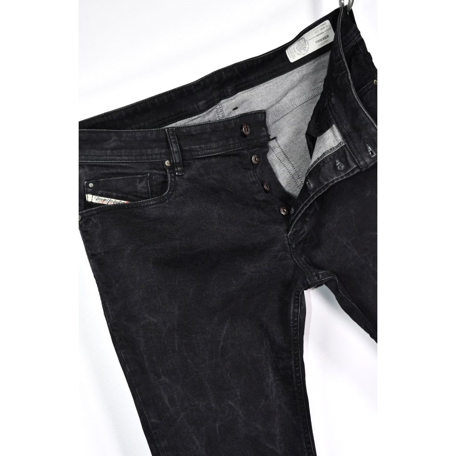 Diesel Diesel Troxer 0R84A Stretch Slim-Skinny Jeans Men W36 L32 Black Size W36/L32 Vintage No Pattern Solid 5-Pocket Design Casual Denim Size US 36 / EU 52 - 5 Thumbnail