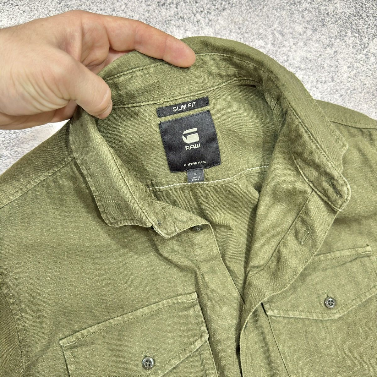 Designer × G-Star G-Star RAW Olive Marine Slim Shirt M size Size US M / EU 48-50 / 2 - 6 Thumbnail