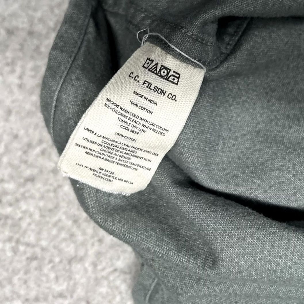 Filson Filson Shirt Mens 2XL Green Cotton Long Sleeve Button Outdoor Field Flannel Work Size US XXL / EU 58 / 5 - 4 Thumbnail