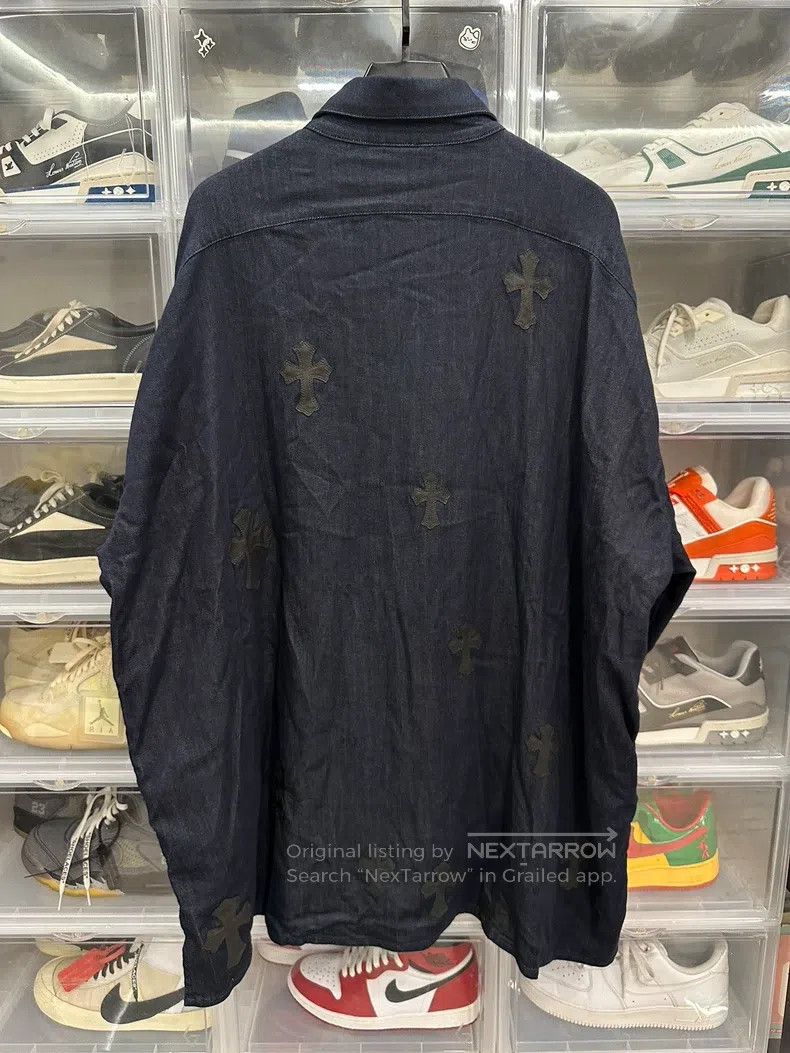 Chrome Hearts CHROME HEARTS Size M Cross-covered denim bat sleeve shirt Size US M / EU 48-50 / 2 - 3 Thumbnail