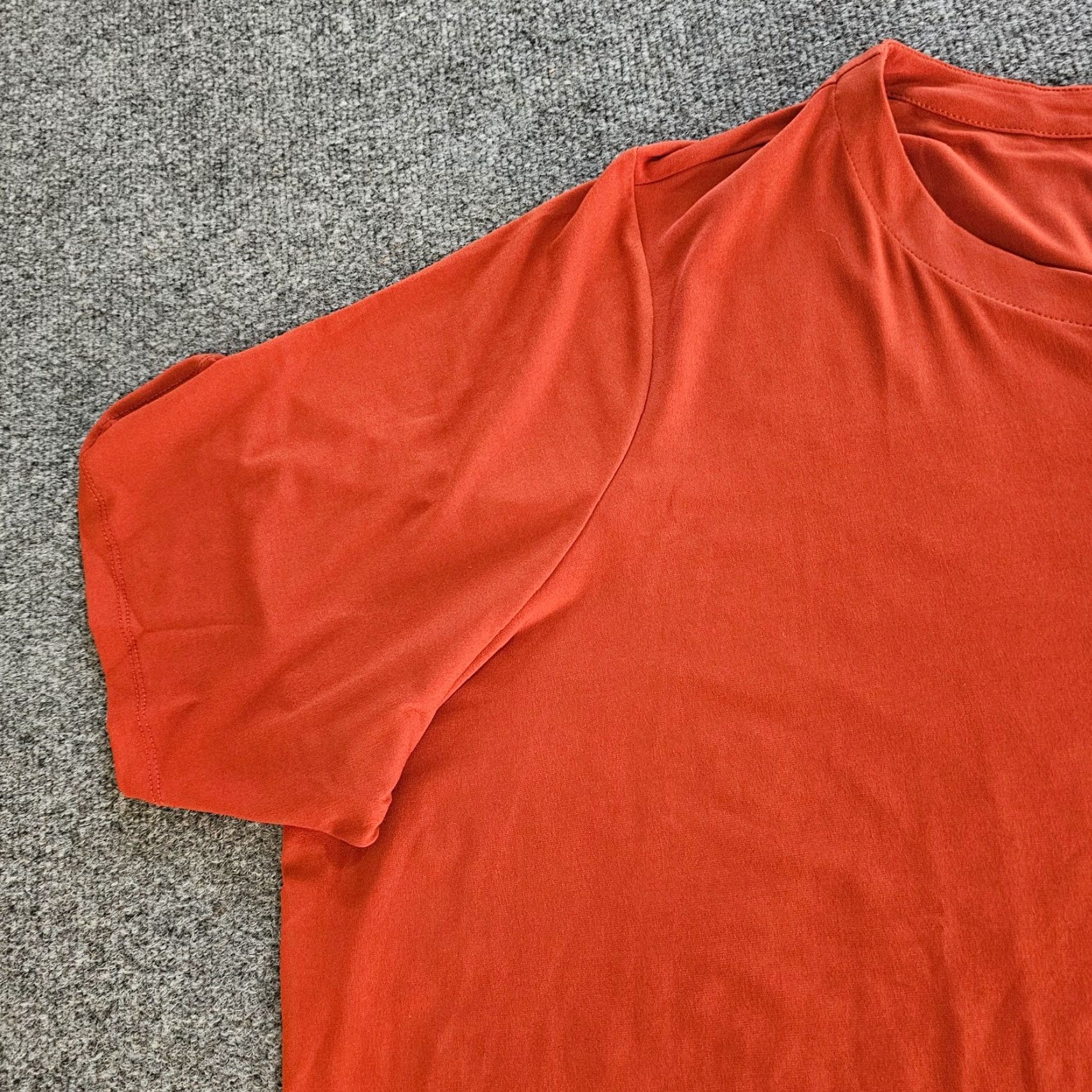 Vintage Susan Graver Top Women 5X Orange No Iron Short Sleeve Slinky Stretch Capsule Blouse Size XXL / US 16-18 / IT 52-54 - 4 Thumbnail
