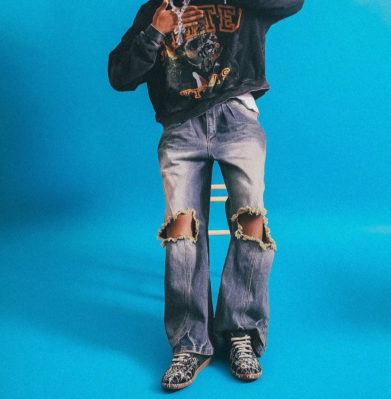 Other Neaux Doubt acid wash ripped denim Size US 34 / EU 50 - 4 Thumbnail