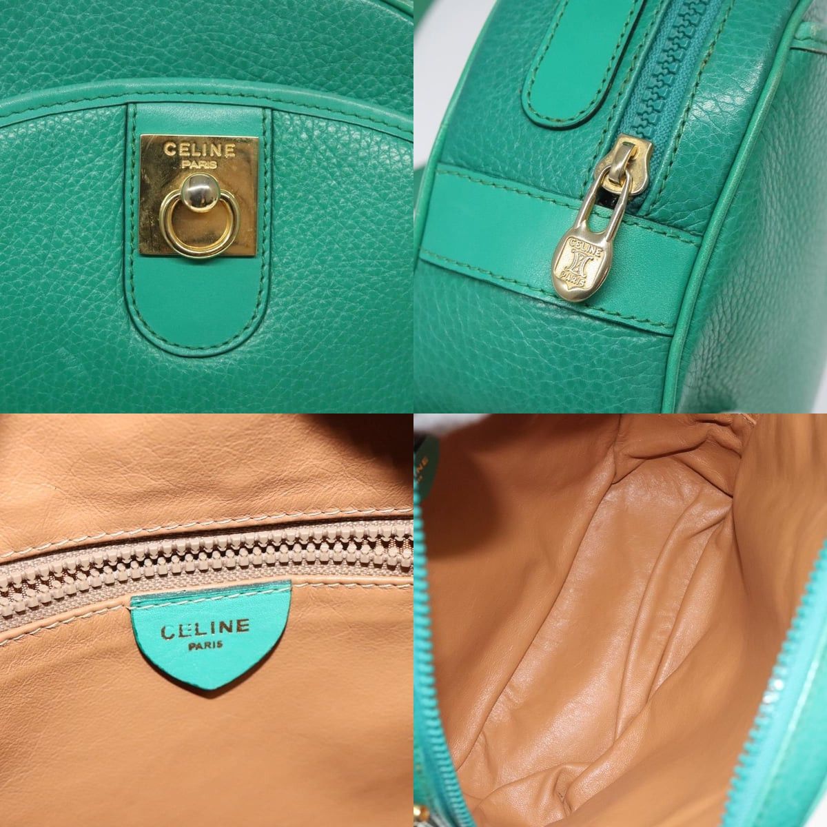 Celine CELINE Shoulder Bag Leather Green Gold Size ONE SIZE - 11 Thumbnail