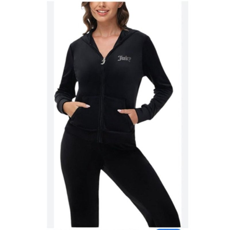 Juicy Couture Vintage Y2K Juicy Couture Velour Tracksuit Set Black M Size M / US 6-8 / IT 42-44 - 1 Thumbnail