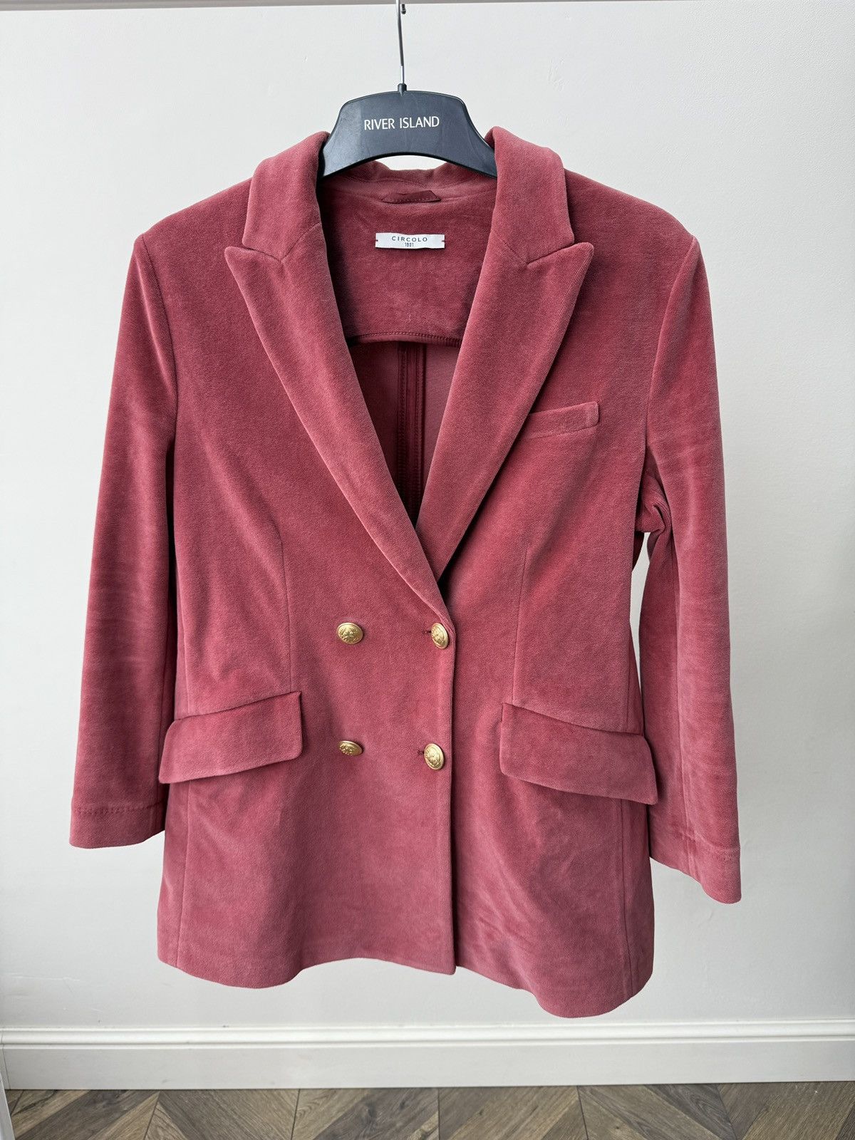 Circolo 1901 Vintage Circolo 1901 Womens Velvet Blazer Gold Buttons Size M / US 6-8 / IT 42-44 - 3 Thumbnail