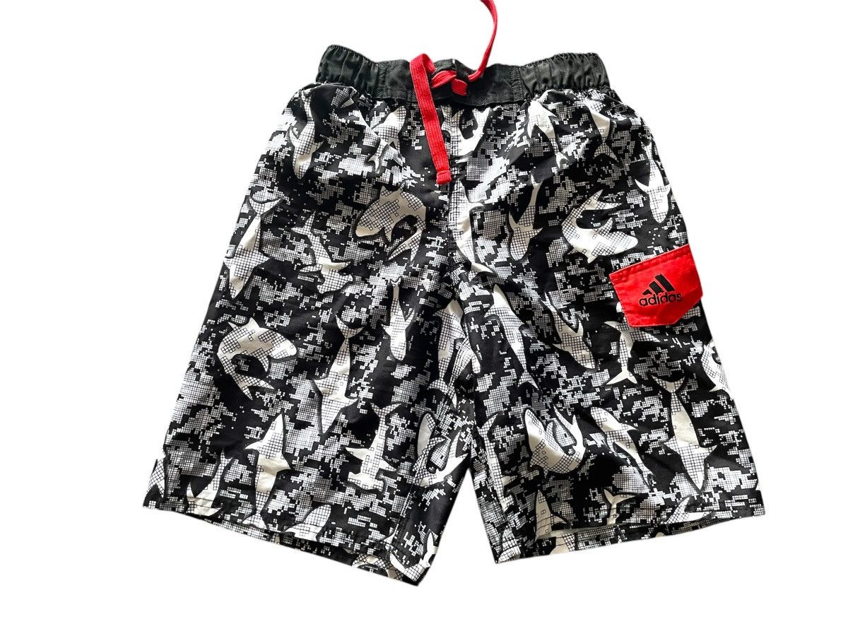 Adidas Black and White shark pattern Adidas swimshorts Size US 26 / EU 42 - 1 Thumbnail