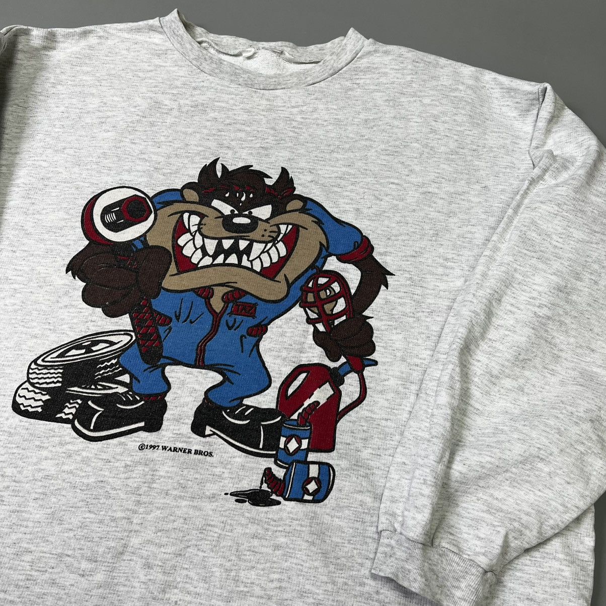 Vintage × Warner Bros Vintage 1997 Taz-Mania Looney Tunes Warner Bros sweatshirt Size US L / EU 52-54 / 3 - 2 Thumbnail