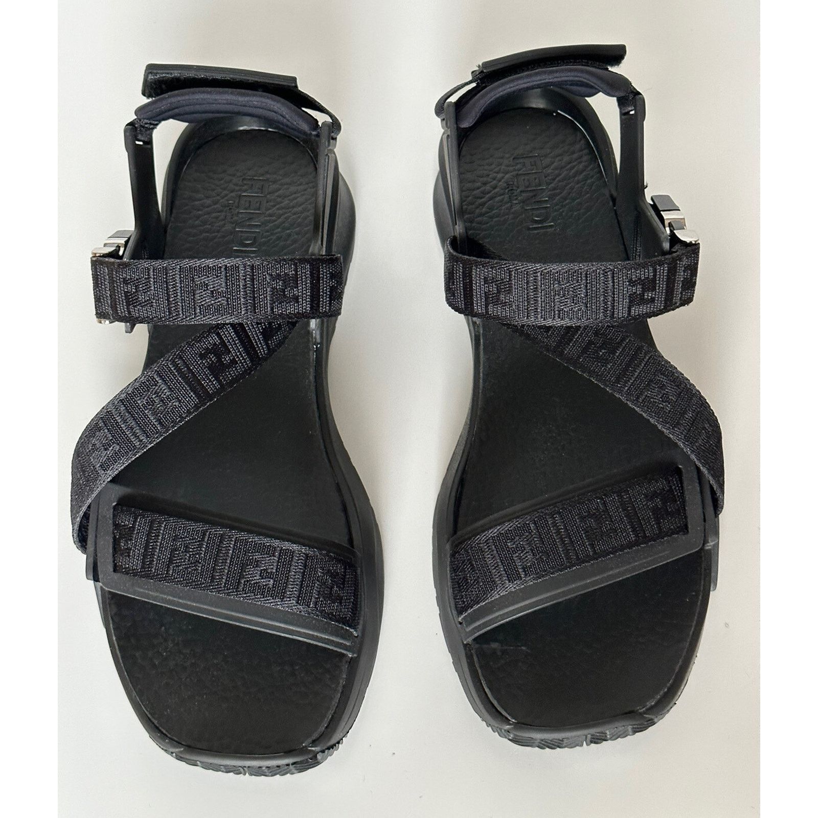 Fendi Fendi Men's FF Strapped Black Sandals 12 US/ 11 UK 7X1503 Size US 11 / EU 44 - 13 Thumbnail