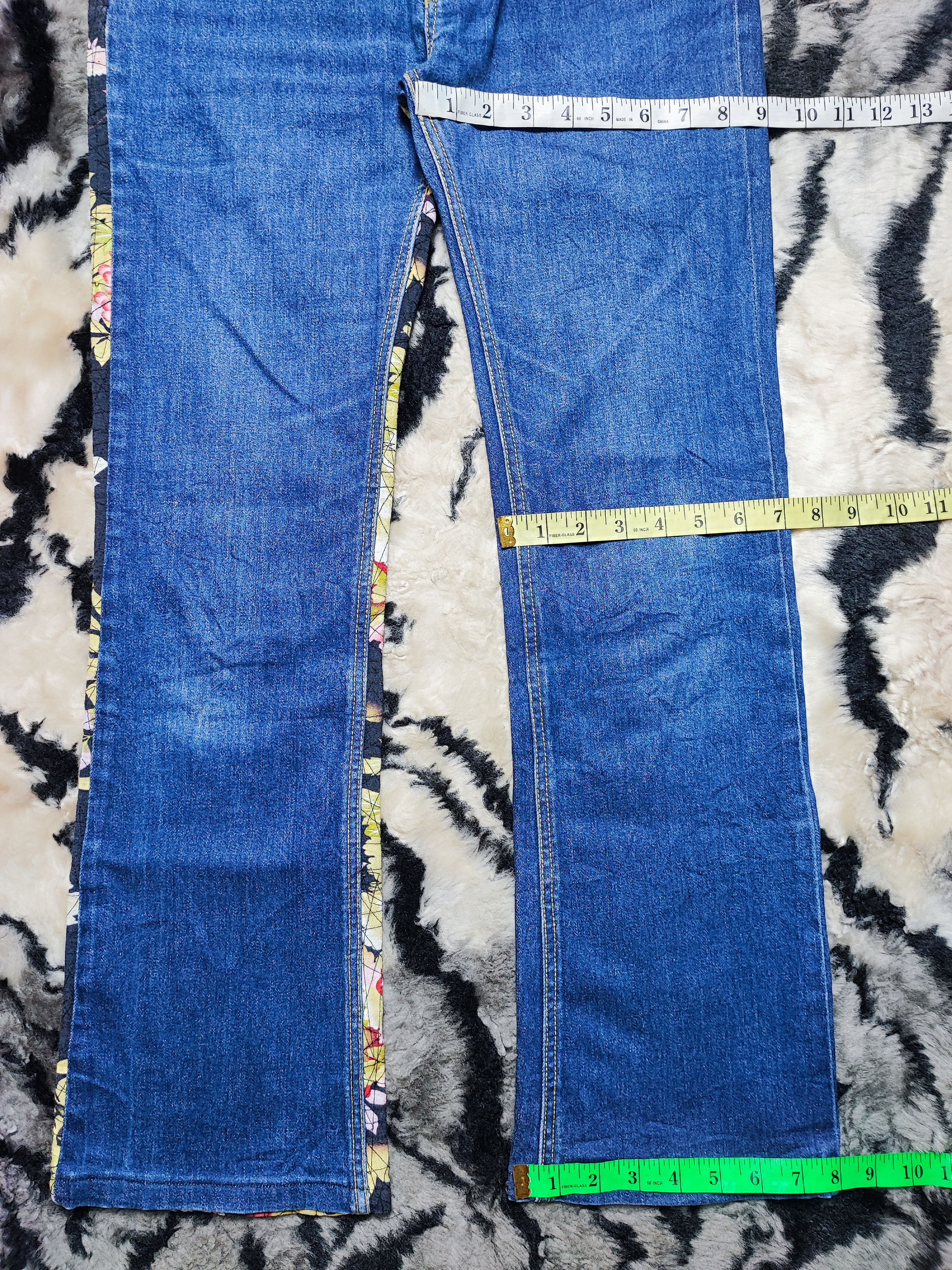 Japanese Brand Made In Japan Glamdy Flower Printed Denim Pants Size US 30 / EU 46 - 6 Thumbnail